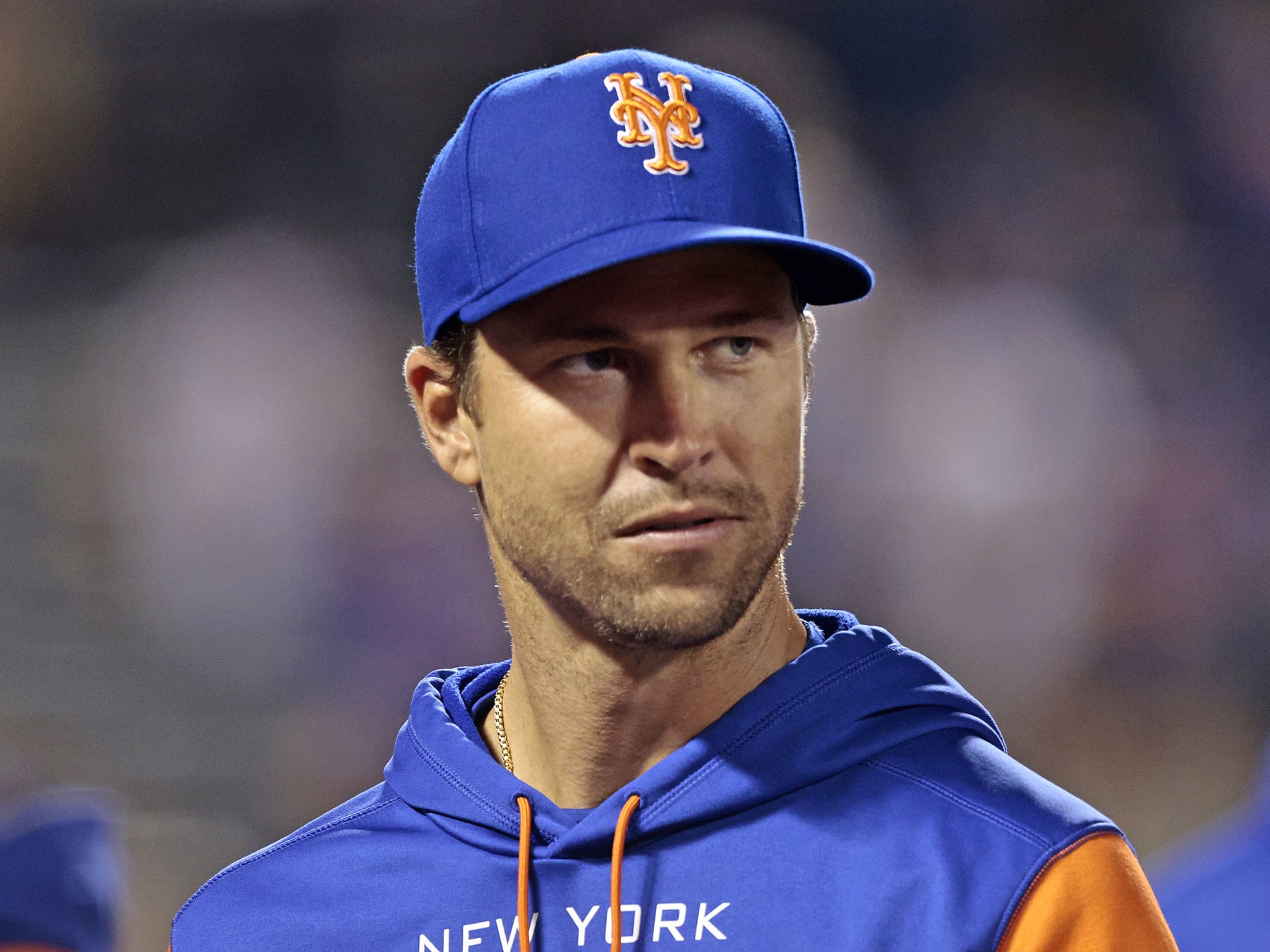NEW YORK, NY - MAY 28: Jacob deGrom #48 of the New York Mets walks back to the dugout after the game against the Philadelphia Phillies at Citi Field on May 28, 2022 in New York City. The Mets defeated the Phillies 8-2. (Photo by Christopher Pasatieri/Getty Images)