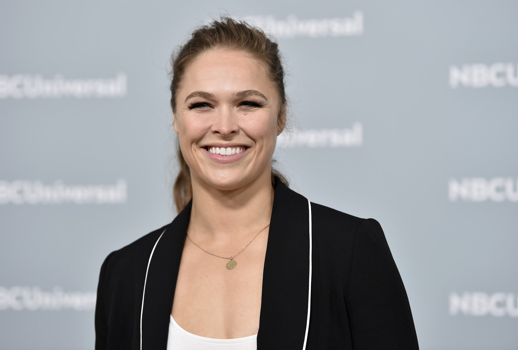 Professional wrestler and actress Ronda Rousey attends the 2018 NBCUniversal Upfront at Rockefeller Plaza on Monday, May 14, 2018, in New York. (Photo by Evan Agostini/Invision/AP)