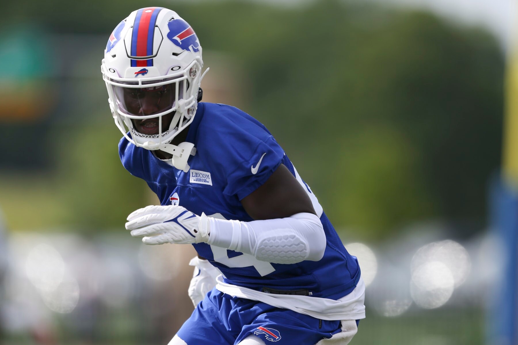 PITTSFORD, NEW YORK - JULY 24: Kaiir Elam #24 of the Buffalo Bills during Bills training camp at Saint John Fisher University on July 24, 2022 in Pittsford, New York. (Photo by Joshua Bessex/Getty Images)
