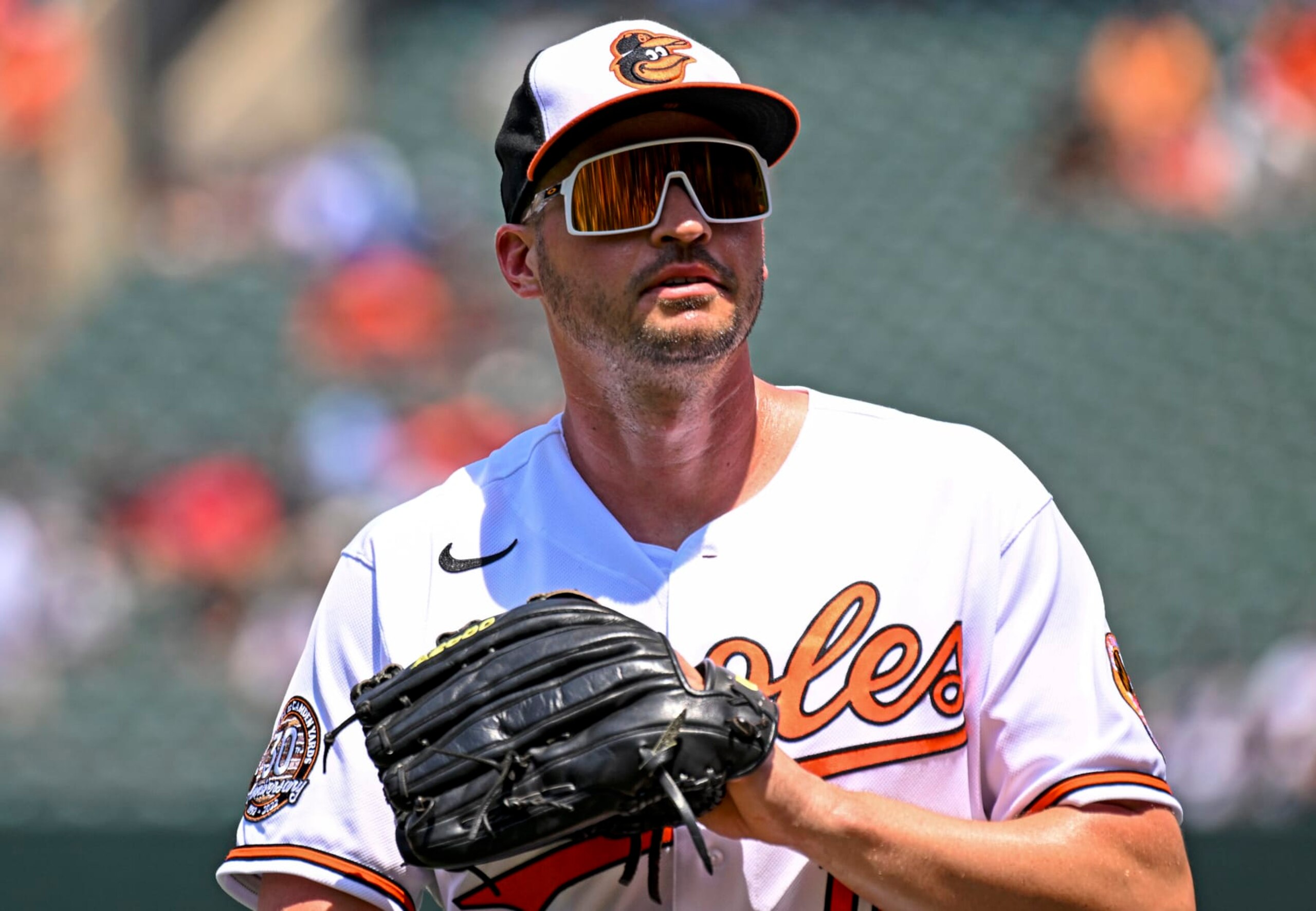 BALTIMORE, MD - JULY 24: Baltimore Orioles right fielder Trey Mancini (16) walks back to the dugout during the New York Yankees game versus the Baltimore Orioles on July 24, 2022 at Orioles Park at Camden Yards, in Baltimore, MD. (Photo by Mark Goldman/Icon Sportswire via Getty Images) BALTIMORE, MD - JULY 24: Baltimore Orioles right fielder Trey Mancini (16) walks back to the dugout during the New York Yankees game versus the Baltimore Orioles on July 24, 2022 at Orioles Park at Camden Yards, in Baltimore, MD. (Photo by Mark Goldman/Icon Sportswire via Getty Images)