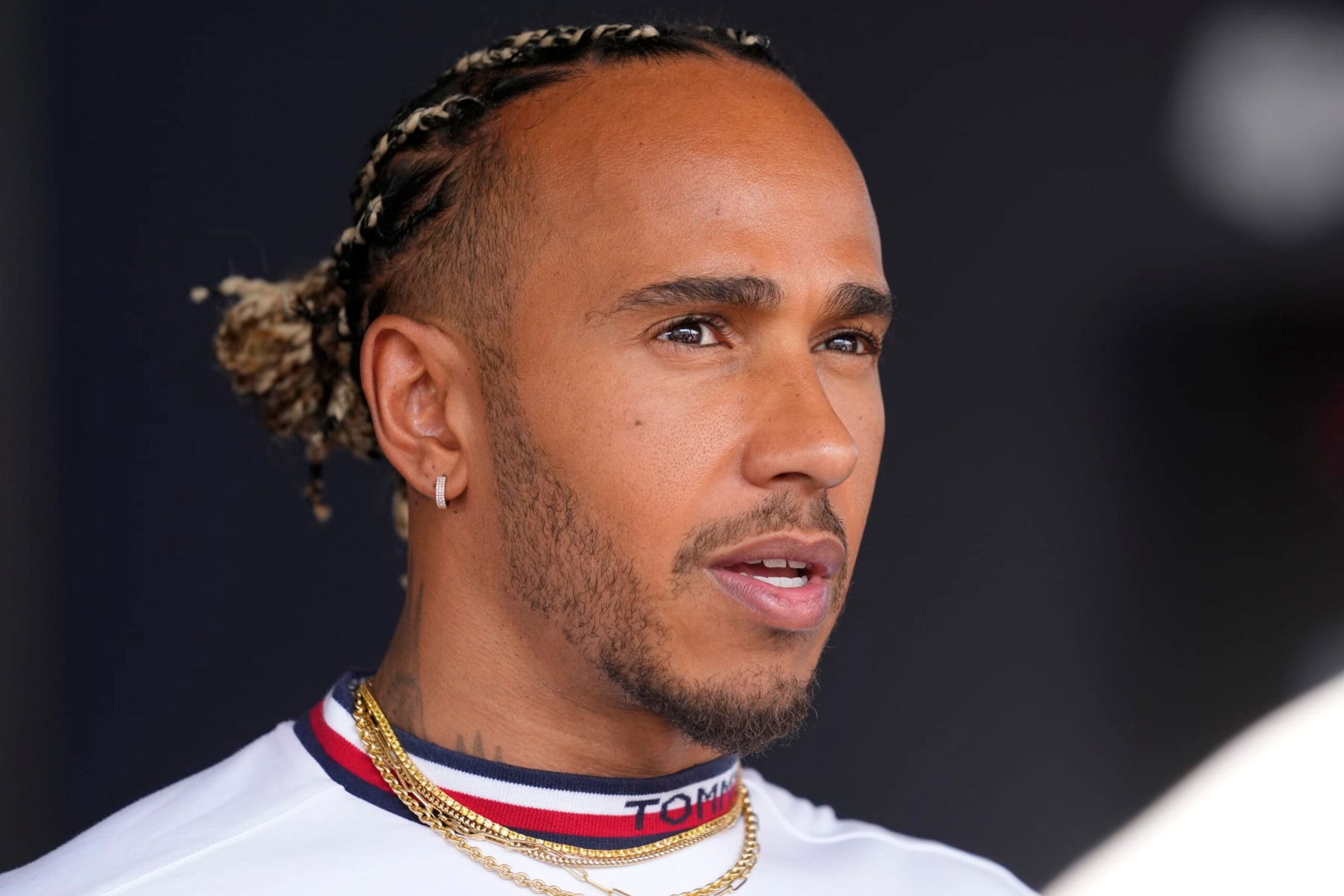 Mercedes driver Lewis Hamilton of Britain talks to the media at the Hungaroring racetrack in Mogyorod, near Budapest, Hungary, Thursday, July 28, 2022. The Hungarian Formula One Grand Prix will be held on Sunday. (AP Photo/Darko Bandic) Mercedes driver Lewis Hamilton of Britain talks to the media at the Hungaroring racetrack in Mogyorod, near Budapest, Hungary, Thursday, July 28, 2022. The Hungarian Formula One Grand Prix will be held on Sunday. (AP Photo/Darko Bandic)
