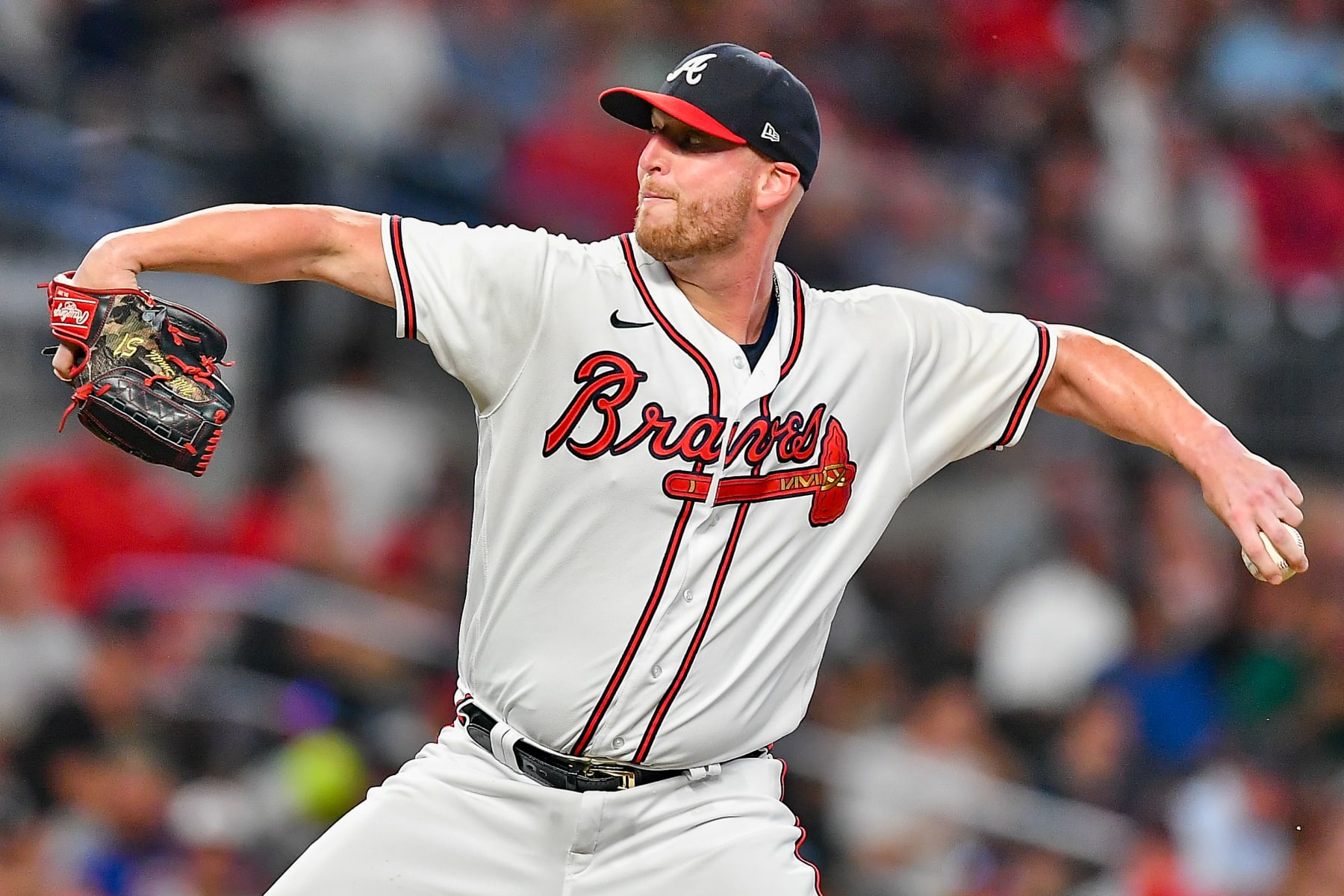 ATLANTA, GA  JULY 07:  Atlanta relief pitcher Will Smith (51) throws a pitch during the MLB game between the St. Louis Cardinals and the Atlanta Braves on July 7th, 2022 at Truist Park in Atlanta, GA. (Photo by Rich von Biberstein/Icon Sportswire via Getty Images)