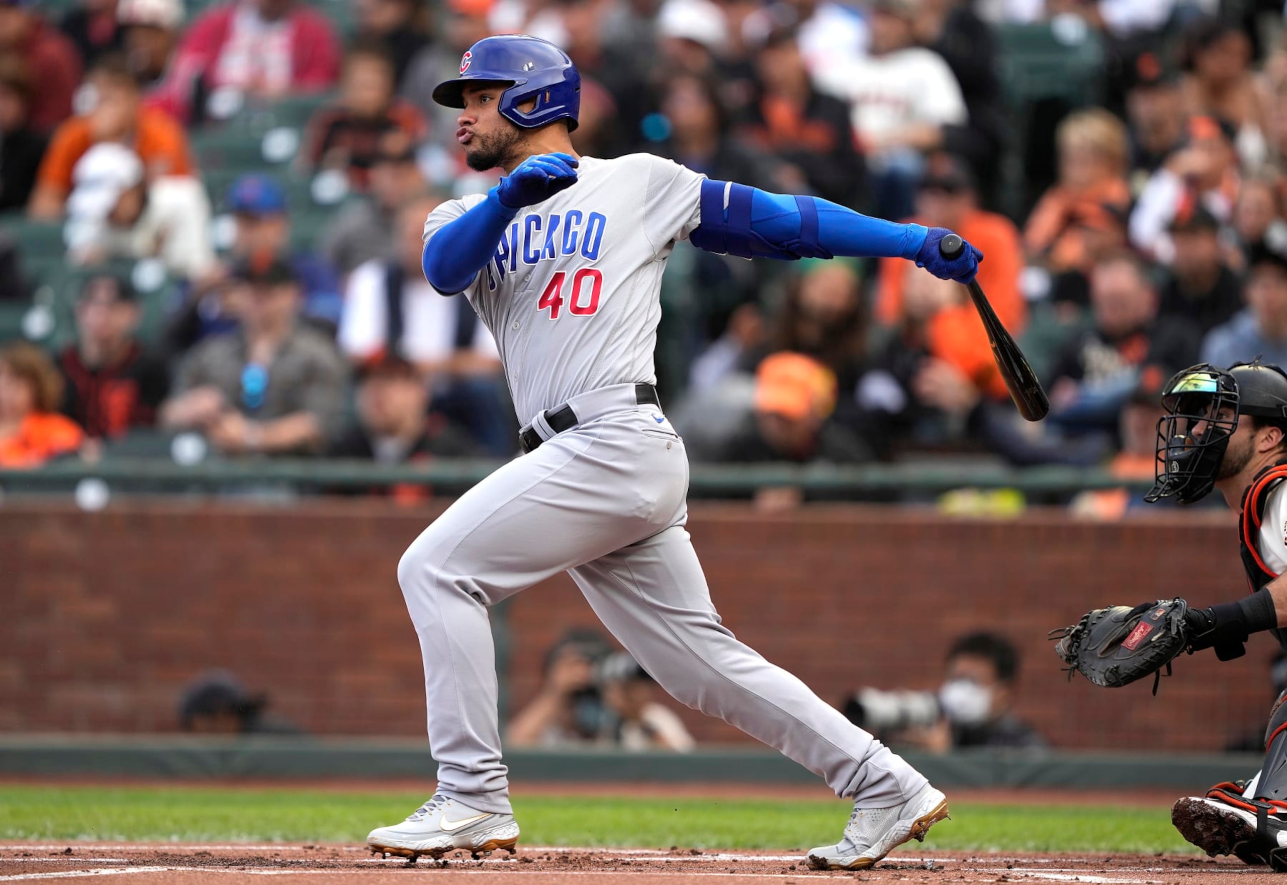 SAN FRANCISCO, CALIFORNIA - JULY 30: Willson Contreras #40 of the Chicago Cubs bats against the San Francisco Giants in the top of the first inning at Oracle Park on July 30, 2022 in San Francisco, California. (Photo by Thearon W. Henderson/Getty Images) SAN FRANCISCO, CALIFORNIA - JULY 30: Willson Contreras #40 of the Chicago Cubs bats against the San Francisco Giants in the top of the first inning at Oracle Park on July 30, 2022 in San Francisco, California. (Photo by Thearon W. Henderson/Getty Images)