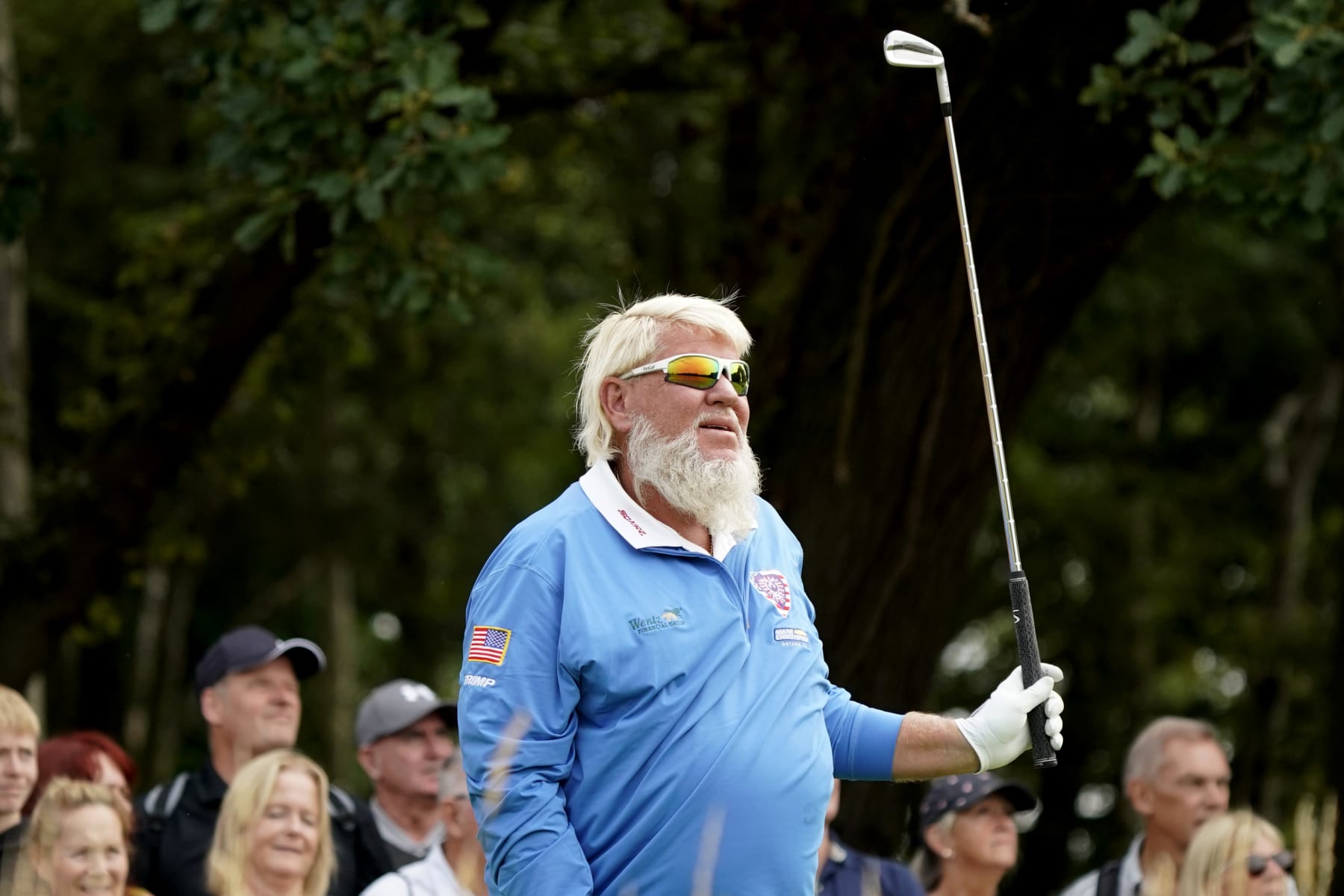 UTTOXETER, ENGLAND - JULY 29: John Daly of United States in action during Day One of The JCB Championship at JCB Golf & Country Club on July 29, 2022 in Uttoxeter, England. (Photo by Phil Inglis/Getty Images)