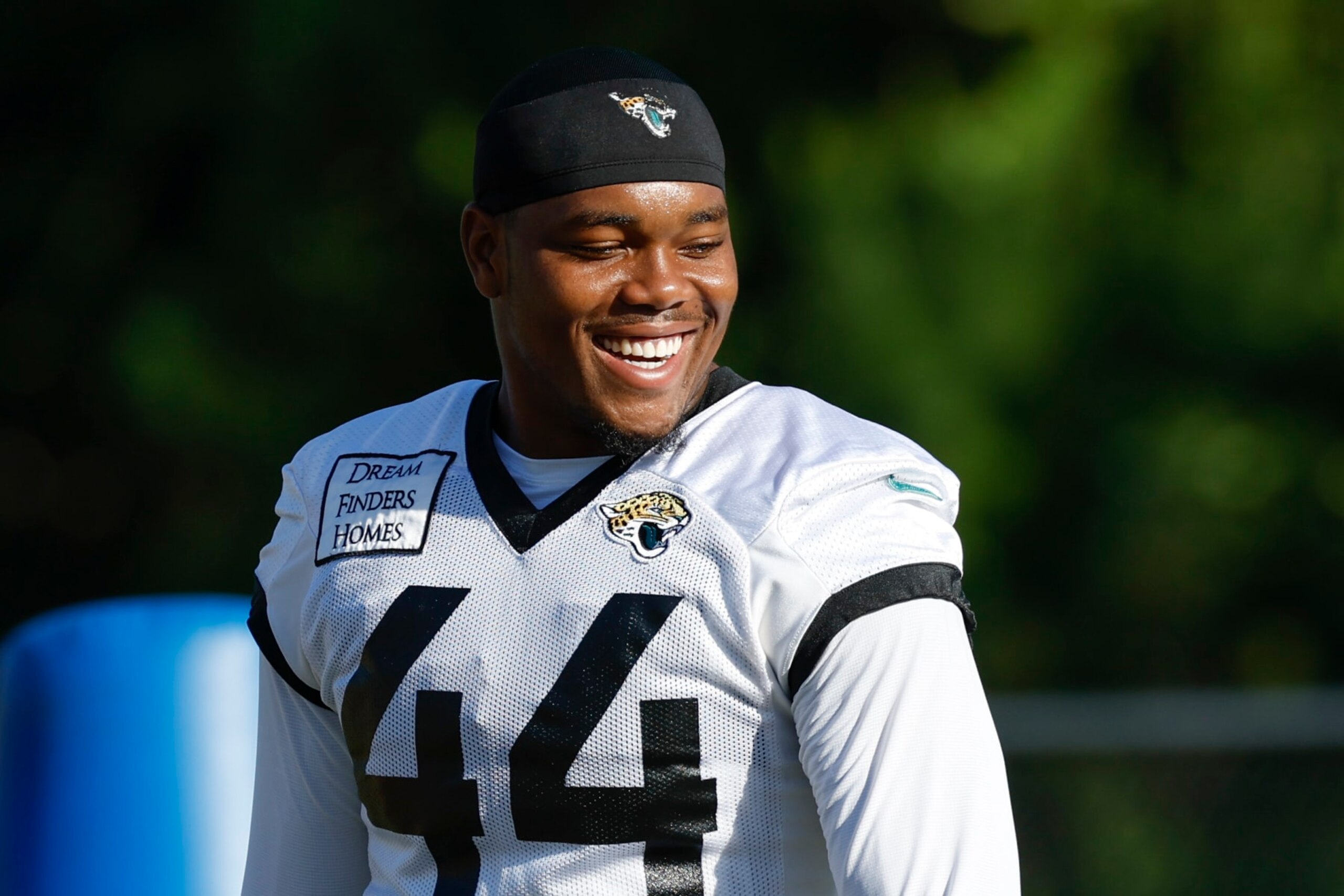 JACKSONVILLE, FL - JULY 27: Jacksonville Jaguars linebacker Travon Walker (44) during training camp on July 27, 2022 at Episcopal School of Jacksonville in Jacksonville, Fl. (Photo by David Rosenblum/Icon Sportswire via Getty Images)