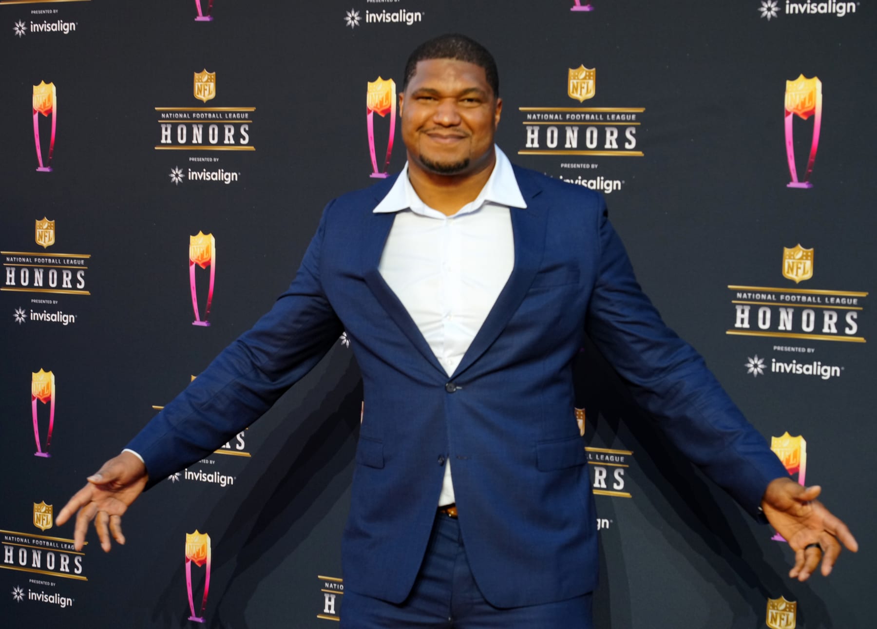 INGLEWOOD, CALIFORNIA - FEBRUARY 10: Calais Campbell attends the 11th Annual NFL Honors at YouTube Theater on February 10, 2022 in Inglewood, California. (Photo by Jeff Kravitz/FilmMagic) INGLEWOOD, CALIFORNIA - FEBRUARY 10: Calais Campbell attends the 11th Annual NFL Honors at YouTube Theater on February 10, 2022 in Inglewood, California. (Photo by Jeff Kravitz/FilmMagic)