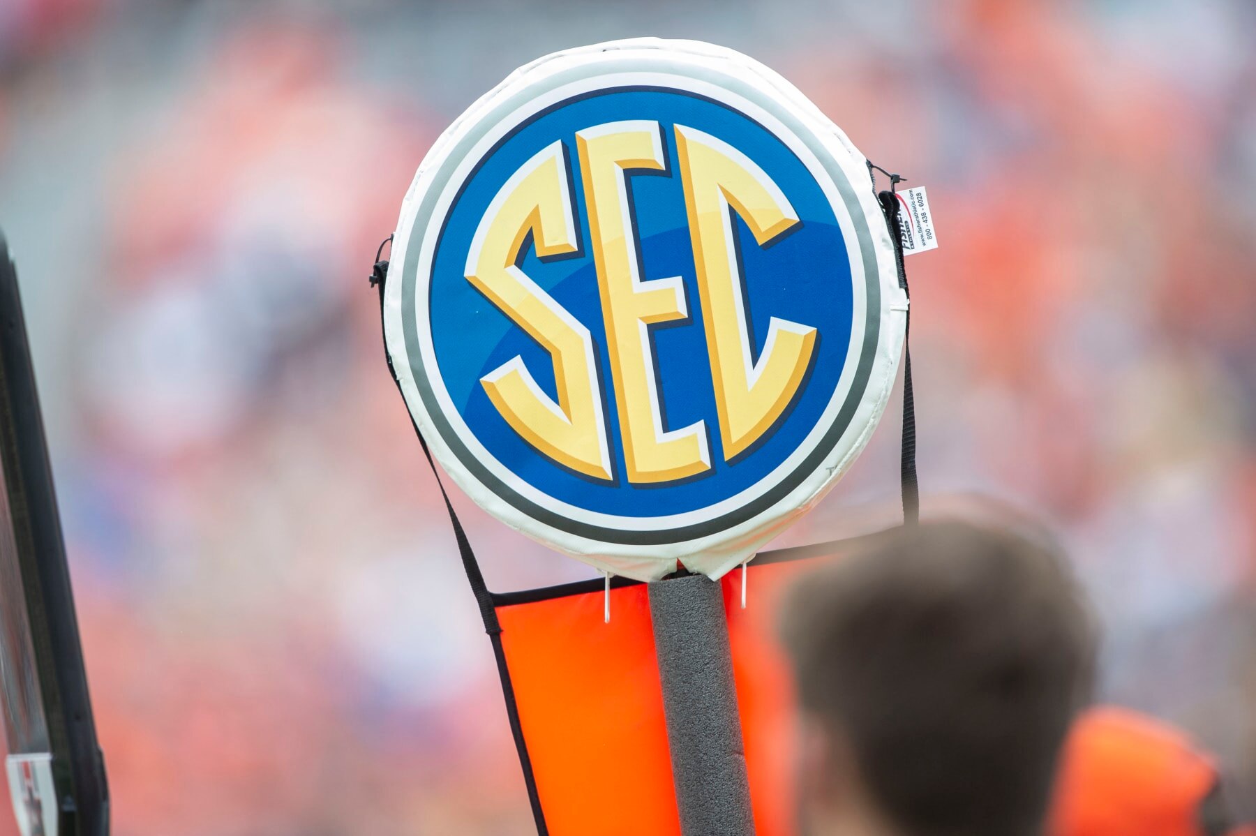 AUBURN, ALABAMA - SEPTEMBER 11: General view of the SEC logo during the matchup between the Auburn Tigers and the Alabama State Hornets at Jordan-Hare Stadium on September 11, 2021 in Auburn, Alabama. (Photo by Michael Chang/Getty Images)