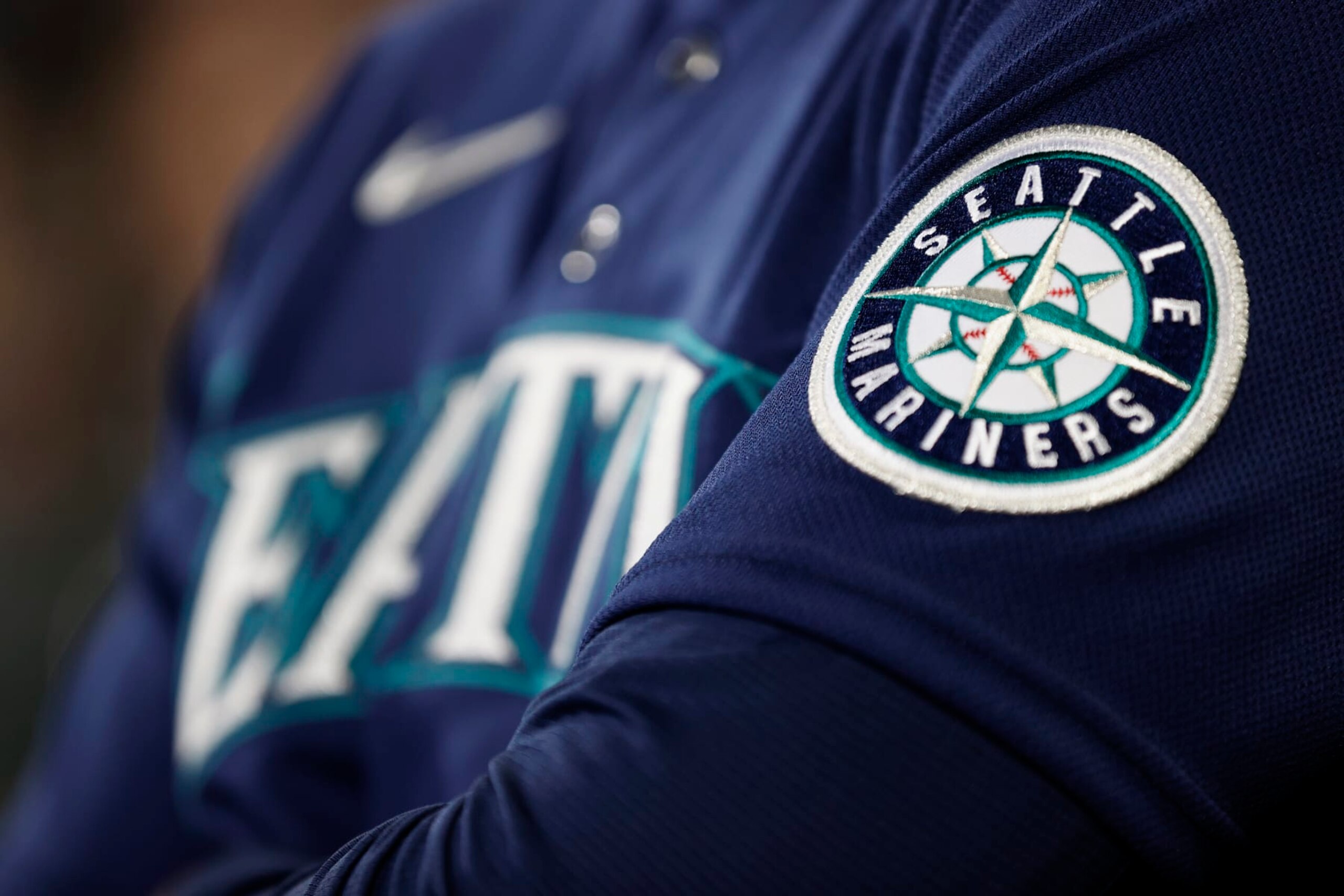 SEATTLE, WASHINGTON - MAY 07: A Seattle Mariners logo is seen before the game against the Tampa Bay Rays at T-Mobile Park on May 07, 2022 in Seattle, Washington. (Photo by Steph Chambers/Getty Images)