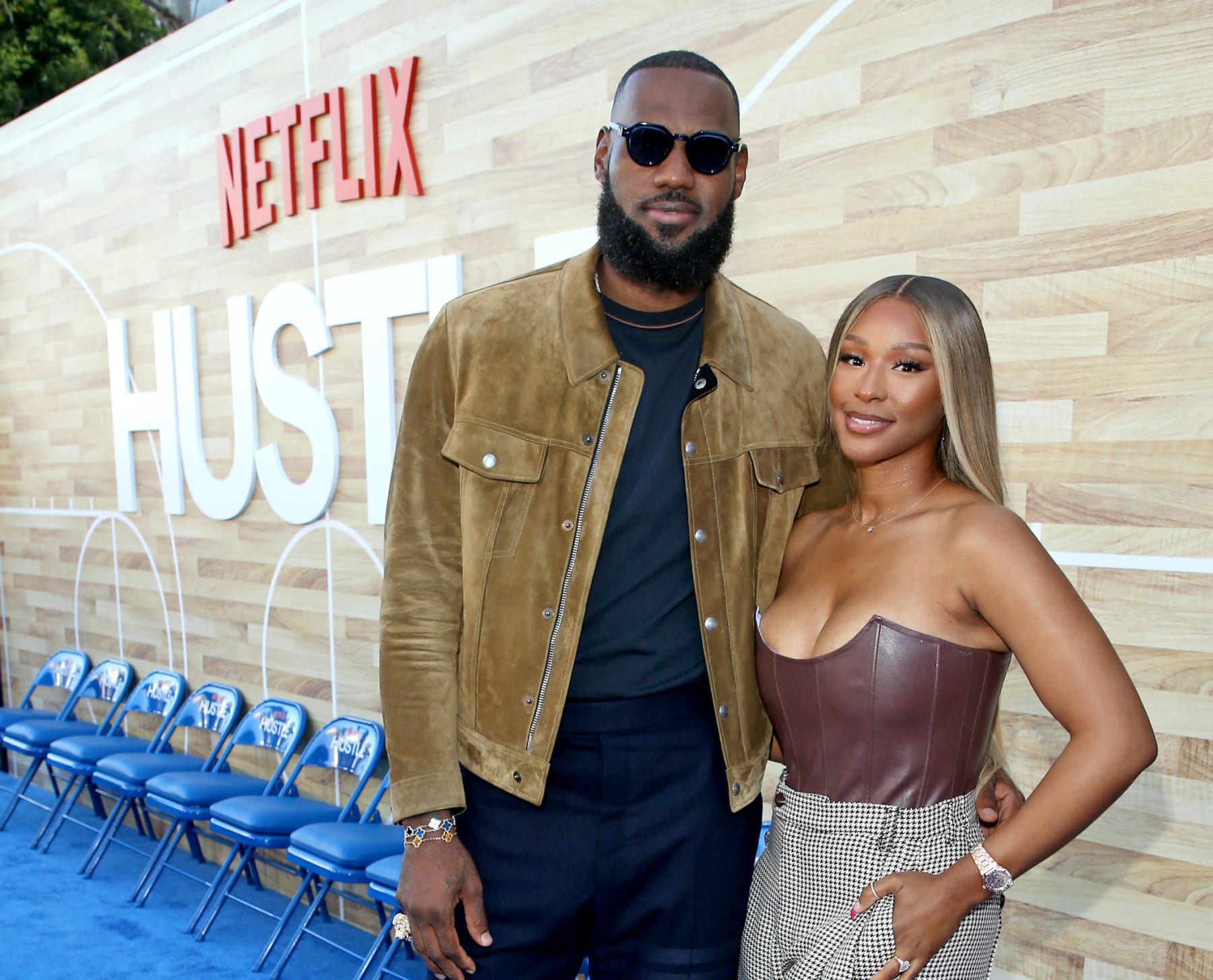 LOS ANGELES, CALIFORNIA - JUNE 01: (L-R) LeBron James and Savannah James attendsthe Netflix World Premiere of "Hustle" at Regency Village Theatre on June 01, 2022 in Los Angeles, California. (Photo by Phillip Faraone/Getty Images for Netflix)