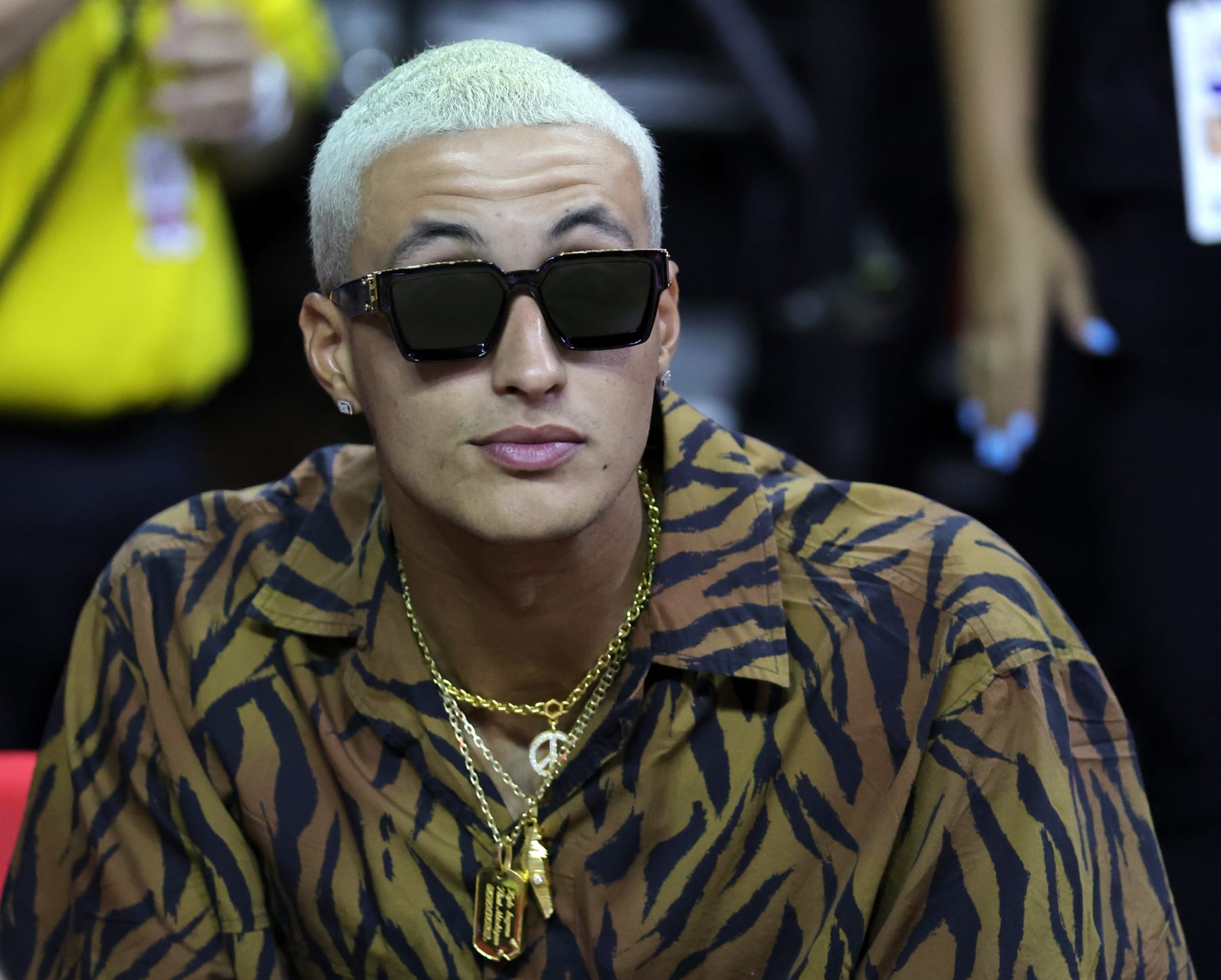 LAS VEGAS, NEVADA - JULY 07: Kyle Kuzma of the Washington Wizards attends a game between the Houston Rockets and the Orlando Magic during the 2022 NBA Summer League at the Thomas & Mack Center on July 07, 2022 in Las Vegas, Nevada. NOTE TO USER: User expressly acknowledges and agrees that, by downloading and or using this photograph, User is consenting to the terms and conditions of the Getty Images License Agreement. (Photo by Ethan Miller/Getty Images)