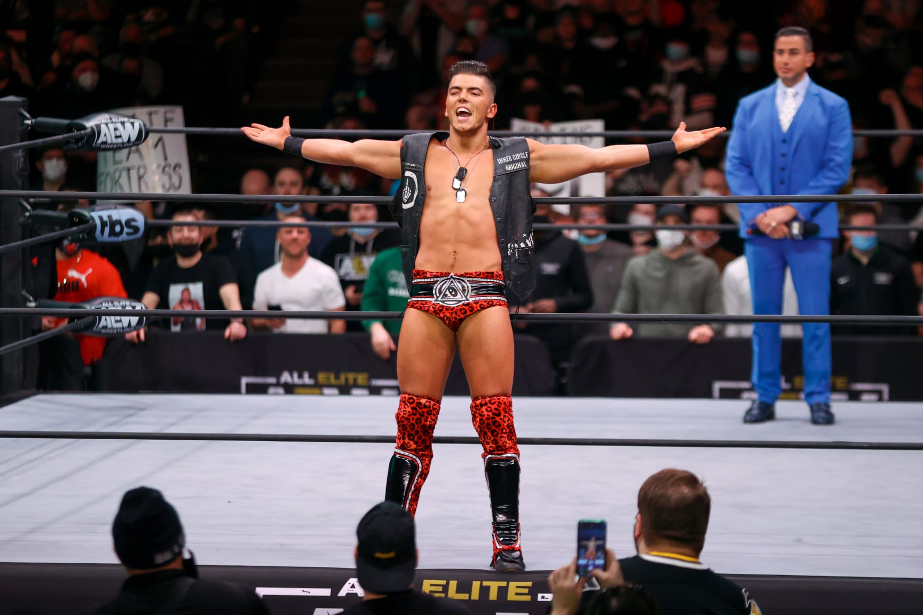 CLEVELAND, OH - JANUARY 26: Sammy Guevara is introduced during AEW Dynamite on January 26, 2022, at the Wolstein Center in Cleveland, OH. (Photo by Frank Jansky/Icon Sportswire via Getty Images)