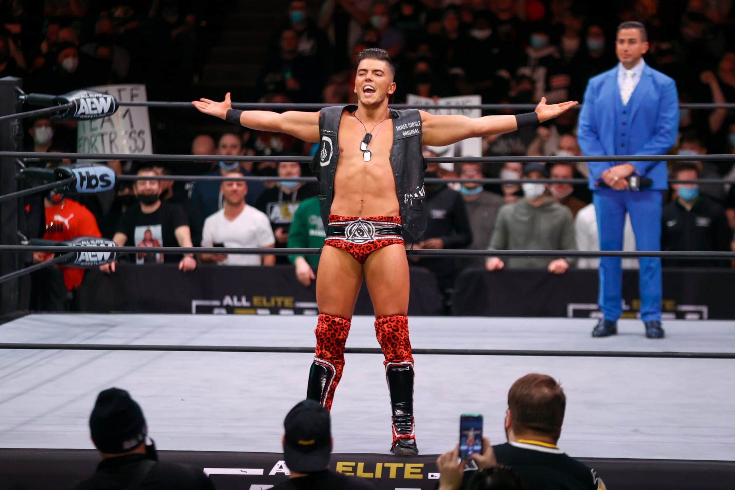 CLEVELAND, OH - JANUARY 26: Sammy Guevara is introduced during AEW Dynamite on January 26, 2022, at the Wolstein Center in Cleveland, OH. (Photo by Frank Jansky/Icon Sportswire via Getty Images) CLEVELAND, OH - JANUARY 26: Sammy Guevara is introduced during AEW Dynamite on January 26, 2022, at the Wolstein Center in Cleveland, OH. (Photo by Frank Jansky/Icon Sportswire via Getty Images)