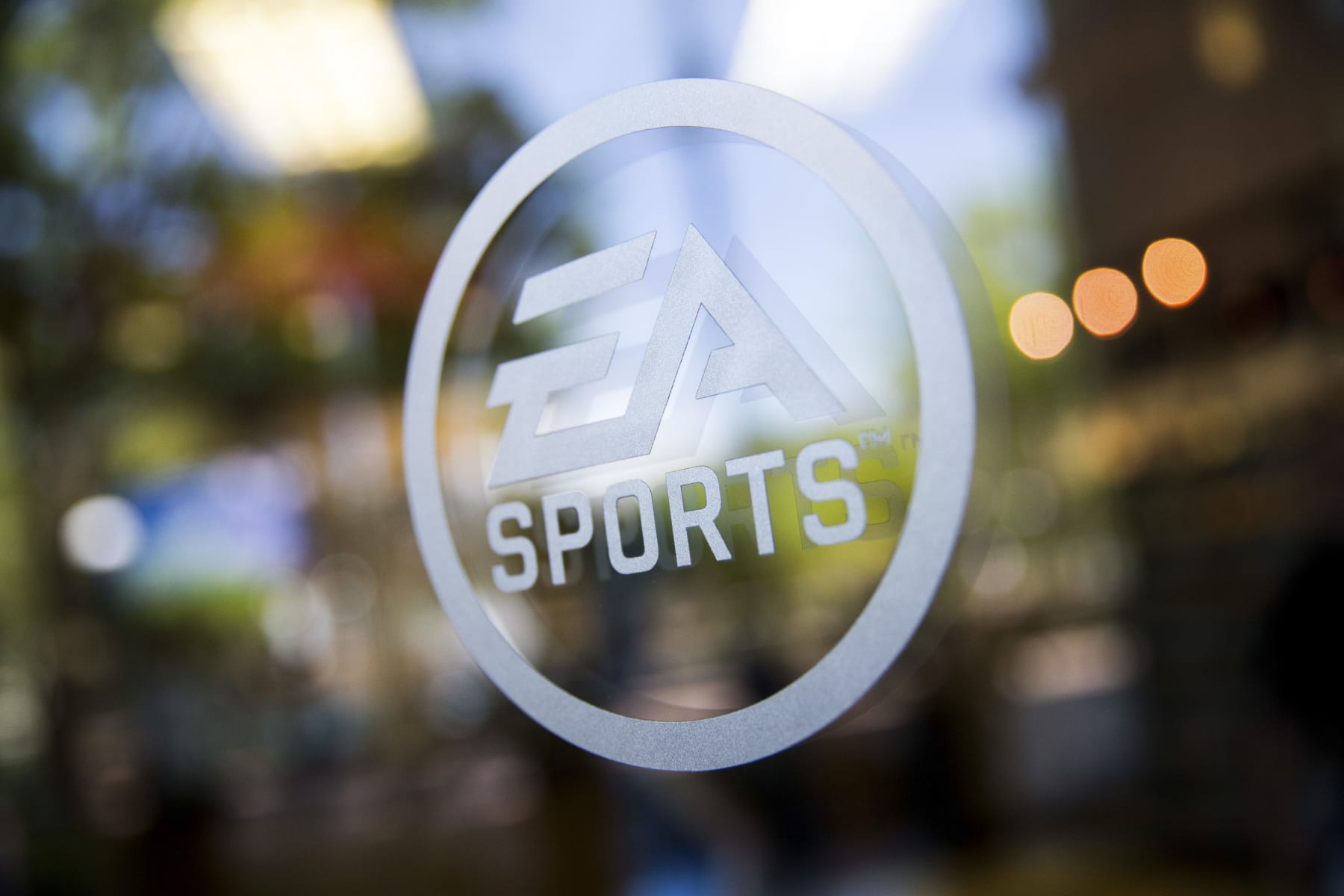 The Electronic Arts Inc. (EA) Sports logo is displayed at the company's Tiburon facility in Orlando, Florida, U.S., on Friday, June 5, 2015. The U.S. women's national soccer team will be one of 12 female squads in the next release of EA Sports' FIFA video game. It's the first time the world's highest-selling sports video game franchise has included female players. Photographer: Edward Linsmier/Bloomberg via Getty Images 
