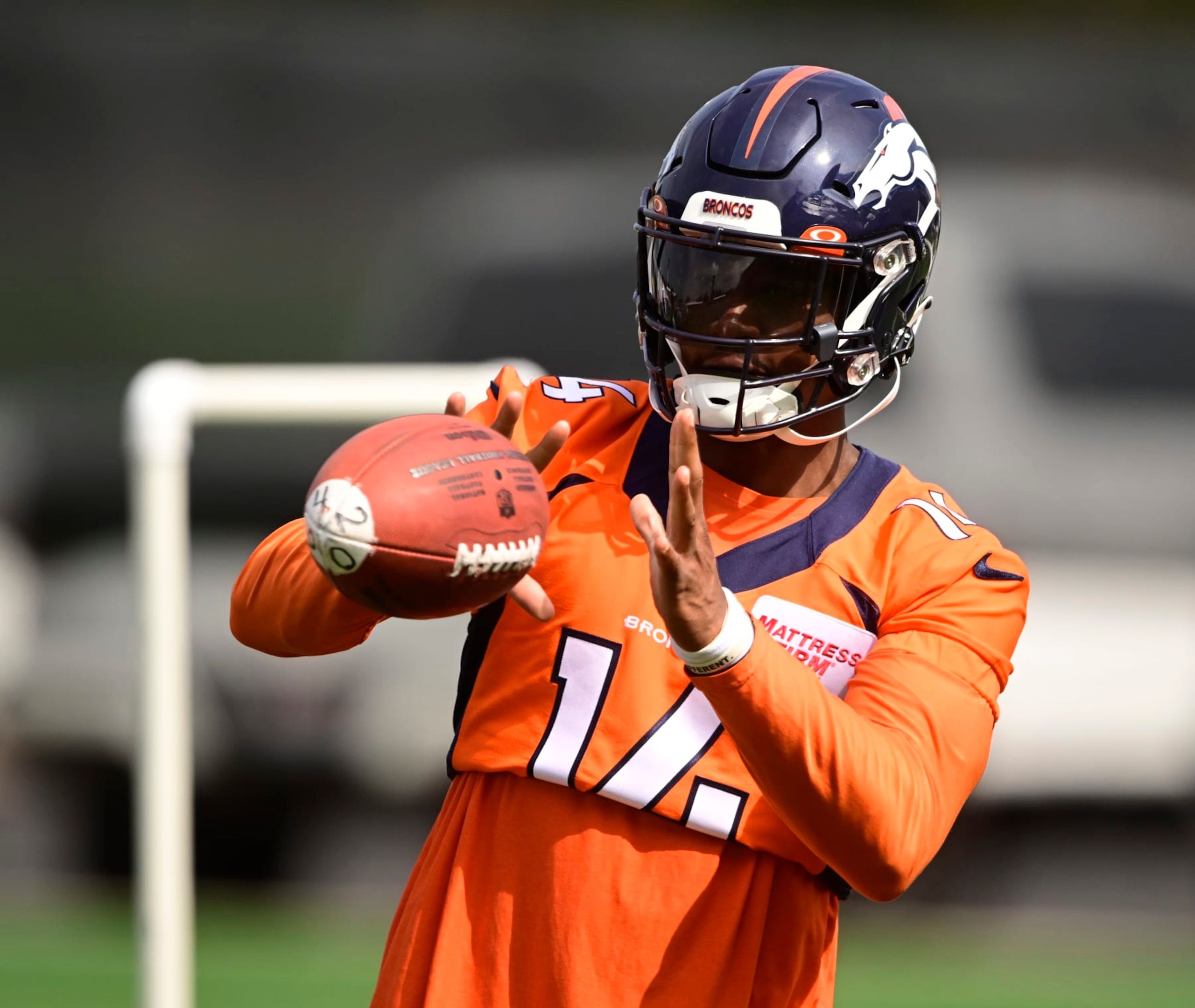 CENTENNIAL, CO - JULY 29: Denver Broncos WR Courtland Sutton (14) during training camp at the UCHealth Training Center July 28, 2022. (Photo by Andy Cross/MediaNews Group/The Denver Post via Getty Images)