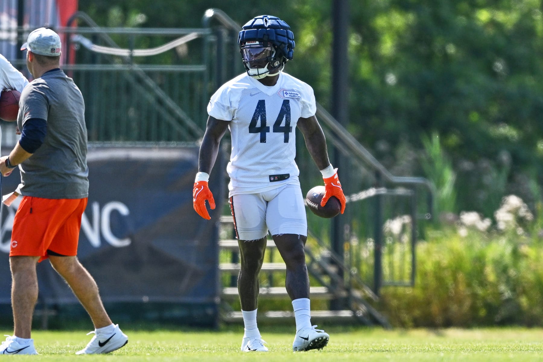 LAKE FOREST, IL - JULY 27: Chicago Bears linebacker Matthew Adams (44) looks on during the Chicago Bears Training Camp on July 27, 2022 at Halas Hall in Lake Forest, IL. (Photo by Robin Alam/Icon Sportswire via Getty Images)