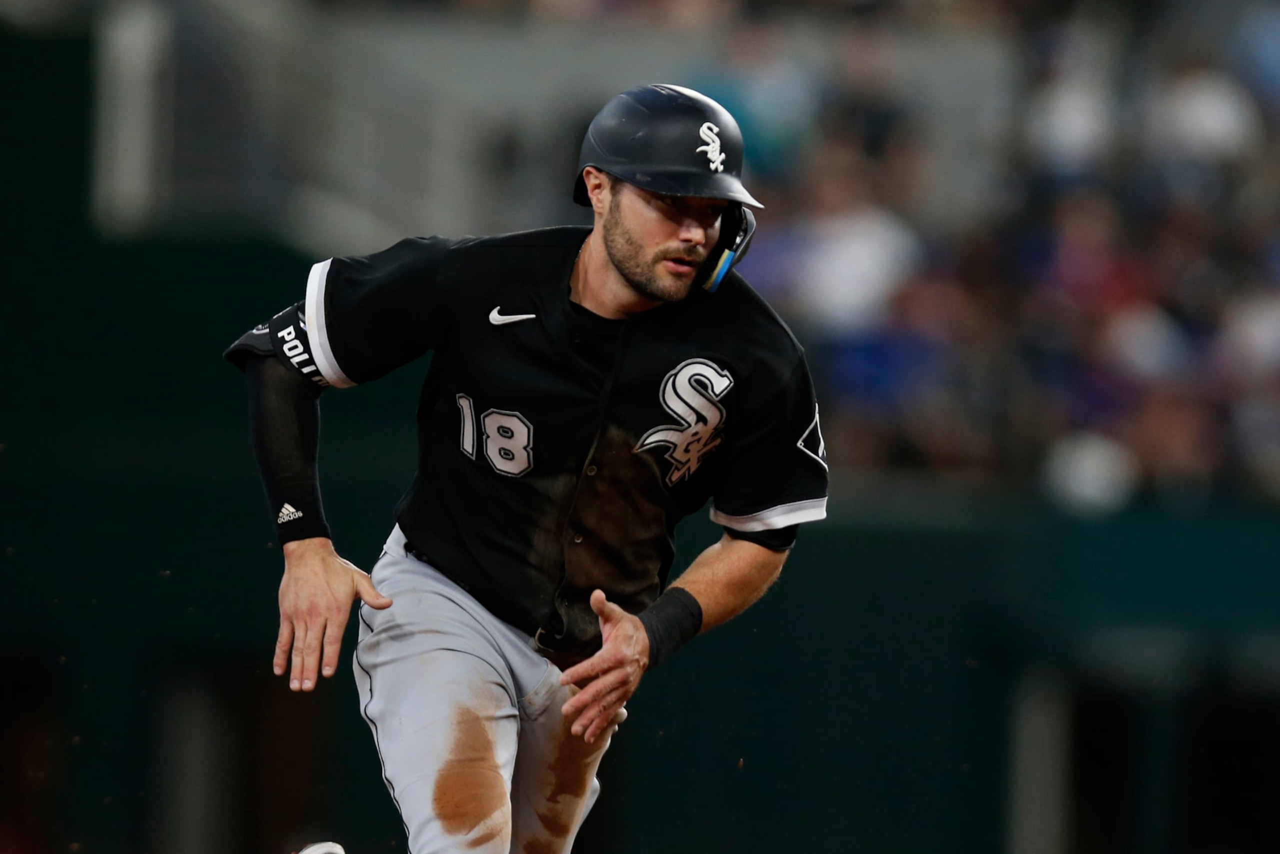 ARLINGTON, TEXAS - AUGUST 07: AJ Pollock #18 of the Chicago White Sox runs to second base after hitting a double in the fourth inning against the Texas Rangers at Globe Life Field on August 07, 2022 in Arlington, Texas. (Photo by Tim Heitman/Getty Images) ARLINGTON, TEXAS - AUGUST 07: AJ Pollock #18 of the Chicago White Sox runs to second base after hitting a double in the fourth inning against the Texas Rangers at Globe Life Field on August 07, 2022 in Arlington, Texas. (Photo by Tim Heitman/Getty Images)