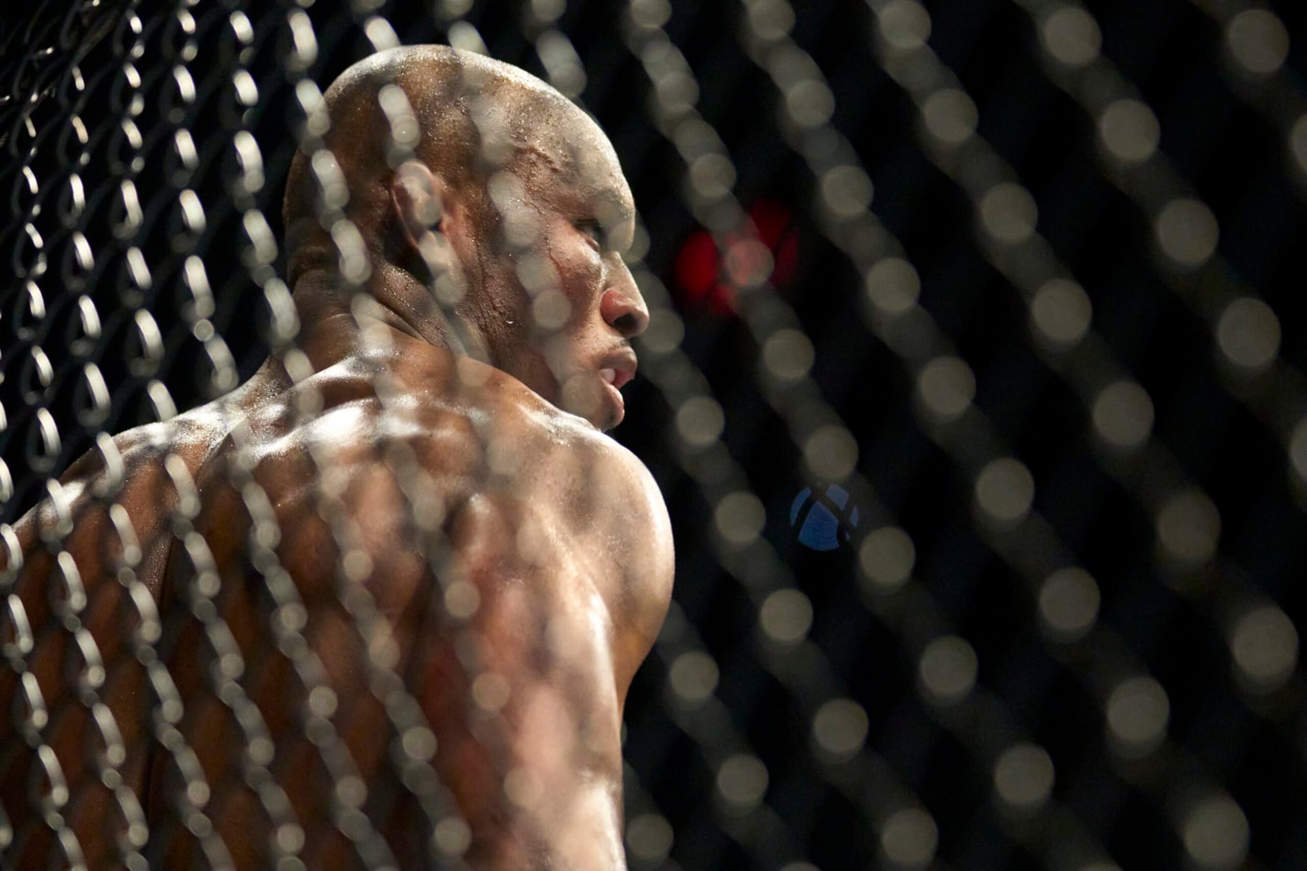 Mixed Martial Arts: UFC 268 Welterweight Title Bout: Closeup of Kamaru Usman during fight vs Colby Covington at Madison Square Garden. New York, NY 11/6/2021 CREDIT: Erick W. Rasco (Photo by Erick W. Rasco/Sports Illustrated via Getty Images) (Set Number: X163858 TK1)