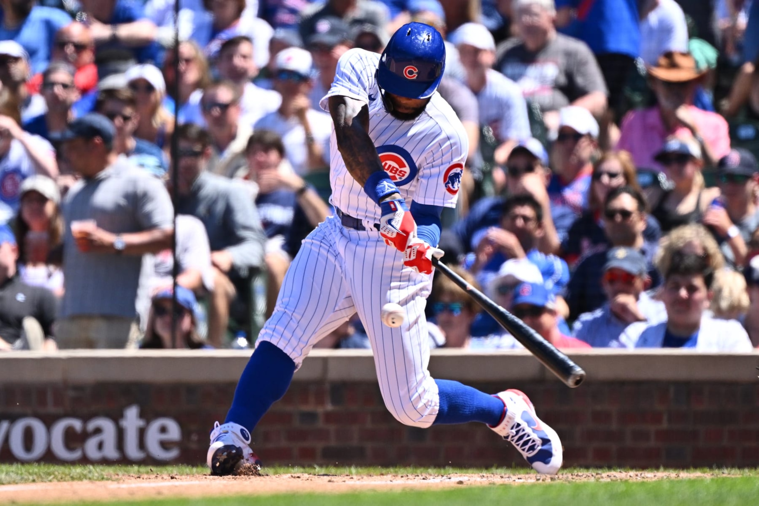 CHICAGO, IL - JUNE 18: Jason Heyward #22 of the Chicago Cubs hits an RBI double in the third inning against the Atlanta Braves at Wrigley Field on June 18, 2022 in Chicago, Illinois. (Photo by Jamie Sabau/Getty Images) CHICAGO, IL - JUNE 18: Jason Heyward #22 of the Chicago Cubs hits an RBI double in the third inning against the Atlanta Braves at Wrigley Field on June 18, 2022 in Chicago, Illinois. (Photo by Jamie Sabau/Getty Images)