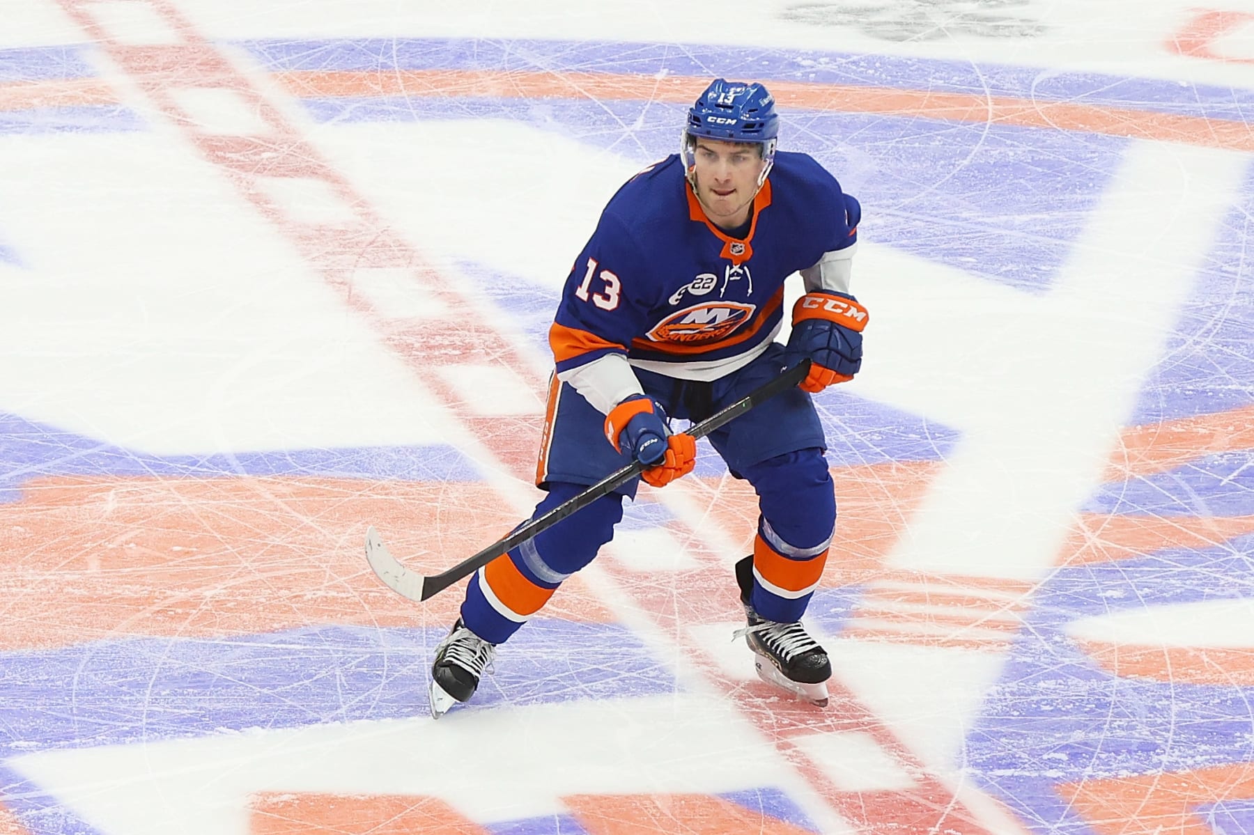 ELMONT, NEW YORK - APRIL 29: Mathew Barzal #13 of the New York Islanders skates against the Tampa Bay Lightning at UBS Arena on April 29, 2022 in Elmont, New York. Tampa Bay Lightning defeated the New York Islanders 6-4. (Photo by Mike Stobe/NHLI via Getty Images) ELMONT, NEW YORK - APRIL 29: Mathew Barzal #13 of the New York Islanders skates against the Tampa Bay Lightning at UBS Arena on April 29, 2022 in Elmont, New York. Tampa Bay Lightning defeated the New York Islanders 6-4. (Photo by Mike Stobe/NHLI via Getty Images)