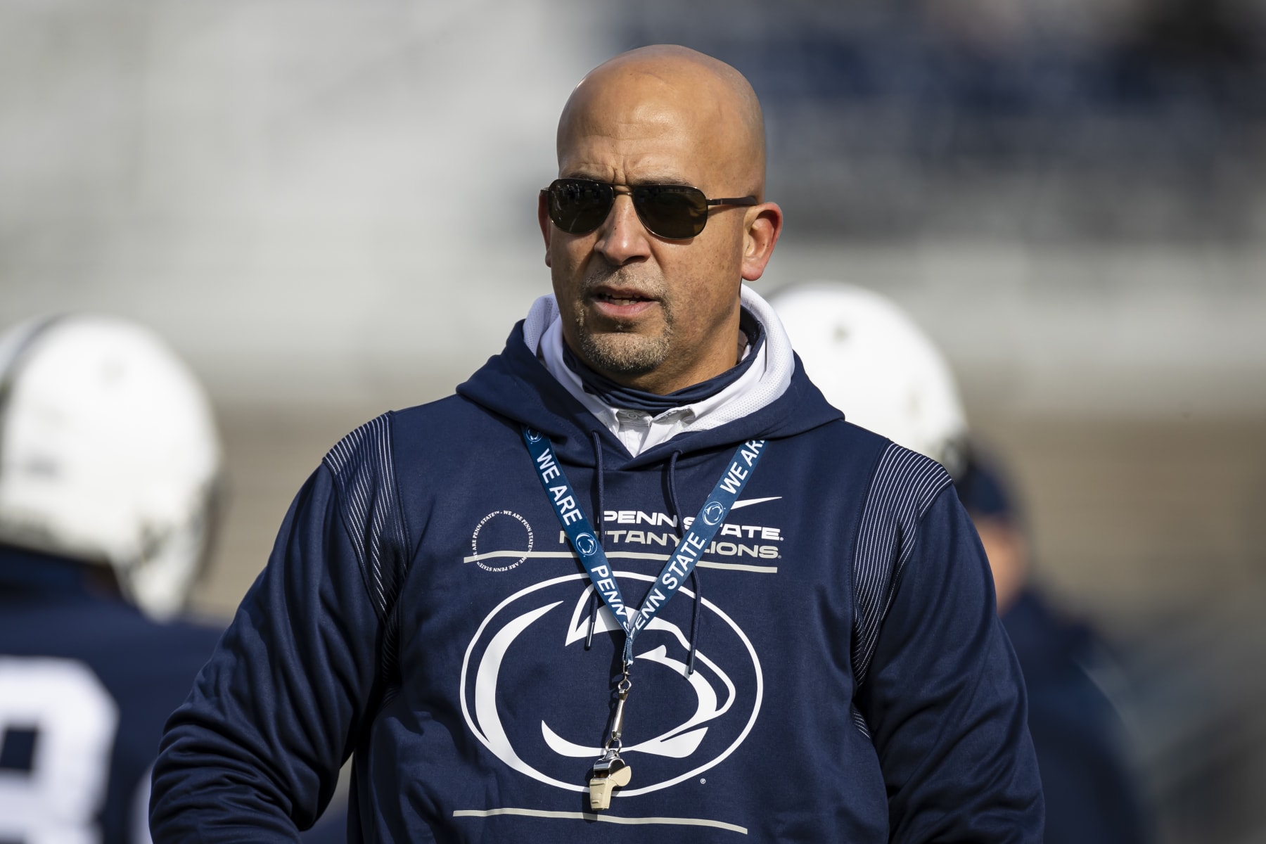 STATE COLLEGE, PA - NOVEMBER 20: Head coach James Franklin of the Penn State Nittany Lions looks on before the game against the Rutgers Scarlet Knights at Beaver Stadium on November 20, 2021 in State College, Pennsylvania. (Photo by Scott Taetsch/Getty Images)