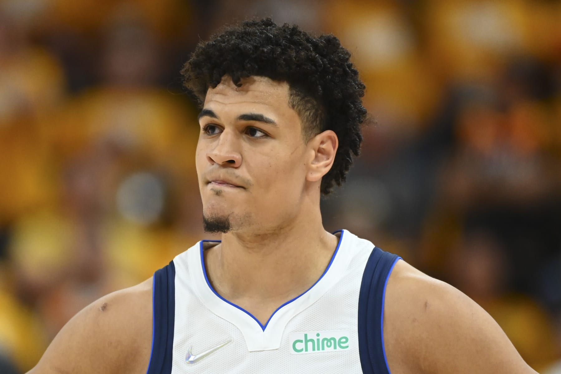 SALT LAKE CITY, UTAH - APRIL 21: Josh Green #8 of the Dallas Mavericks looks on during the second half of Game Three of the Western Conference First Round Playoffs against the Utah Jazz at Vivint Smart Home Arena on April 21, 2022 in Salt Lake City, Utah. NOTE TO USER: User expressly acknowledges and agrees that, by downloading and/or using this Photograph, user is consenting to the terms and conditions of the Getty Images License Agreement. (Photo by Alex Goodlett/Getty Images)