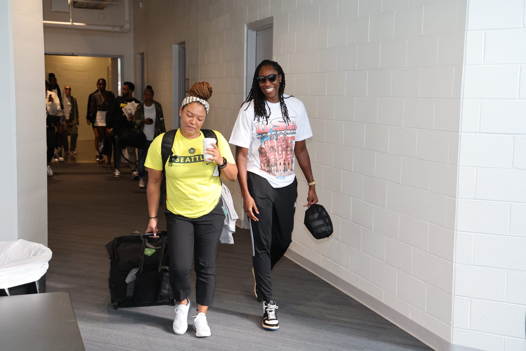 CHICAGO, IL - AUGUST 9: Tina Charles #31 of the Seattle Storm arrives to the arena before the game against the Chicago Sky on August 9, 2022 at the Wintrust Arena in Chicago, Illinois. NOTE TO USER: User expressly acknowledges and agrees that, by downloading and or using this photograph, user is consenting to the terms and conditions of the Getty Images License Agreement.  Mandatory Copyright Notice: Copyright 2022 NBAE (Photo by Jeff Haynes/NBAE via Getty Images)
