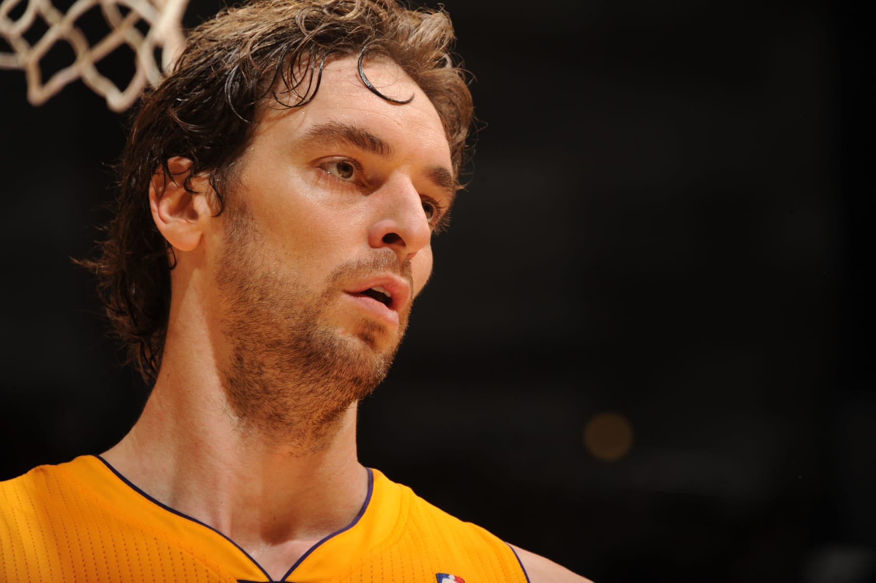 LOS ANGELES - NOVEMBER 5: Pau Gasol #16 of the Los Angeles Lakers looks on during the game against the Toronto Raptors at Staples Center on November 5, 2010 in Los Angeles, California. The Lakers won 108-103.  NOTE TO USER: User expressly acknowledges and agrees that, by downloading and/or using this Photograph, user is consenting to the terms and conditions of the Getty Images License Agreement. Mandatory Copyright Notice: Copyright 2010 NBAE (Photo by Andrew D. Bernstein/NBAE via Getty Images)