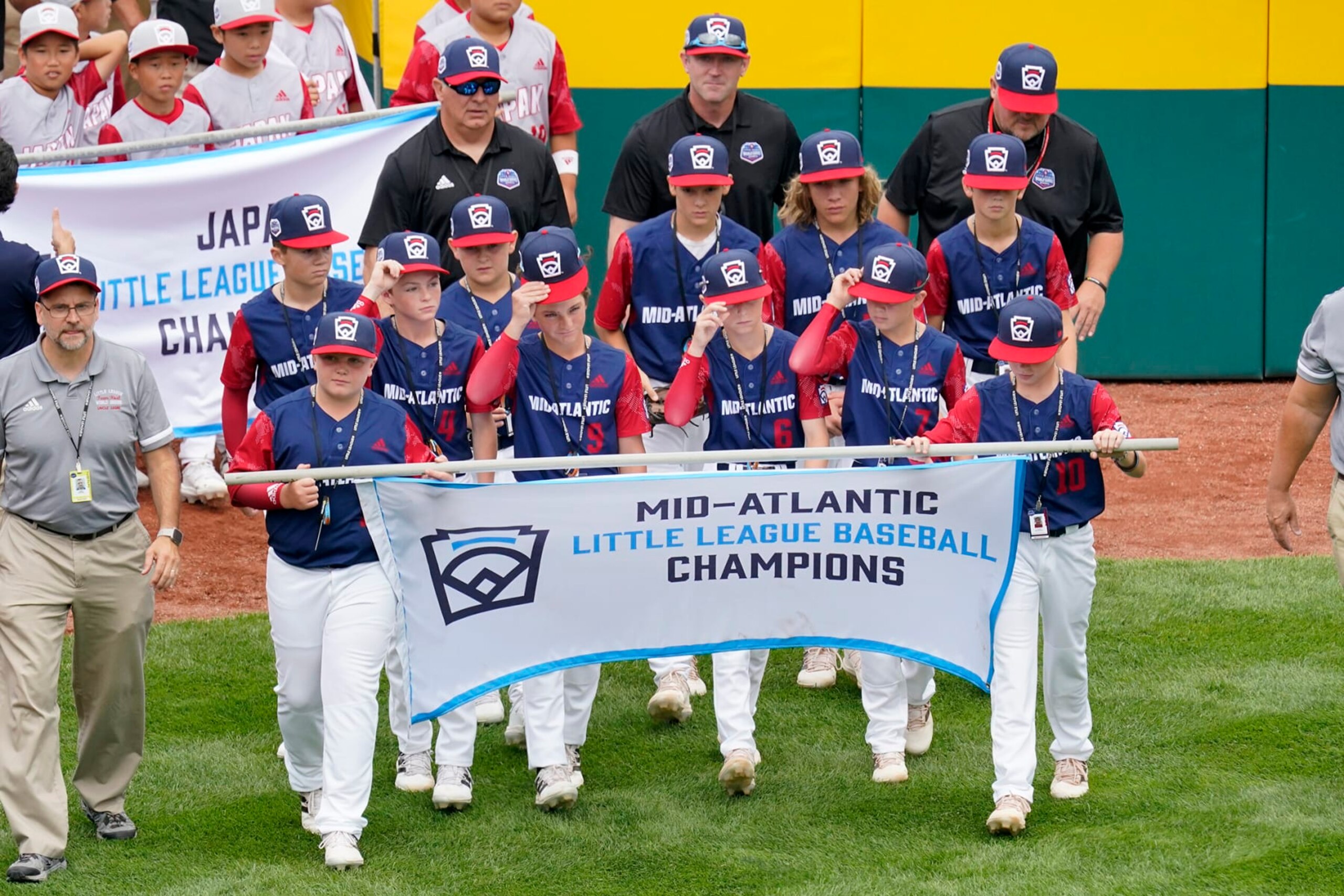 Mid-Atlantic Region Champion Little League team from Hollidaysburg, Pa., participates in the opening ceremony of the 2022 Little League World Series baseball tournament in South Williamsport, Pa., Wednesday, Aug 17, 2022. (AP Photo/Gene J. Puskar)