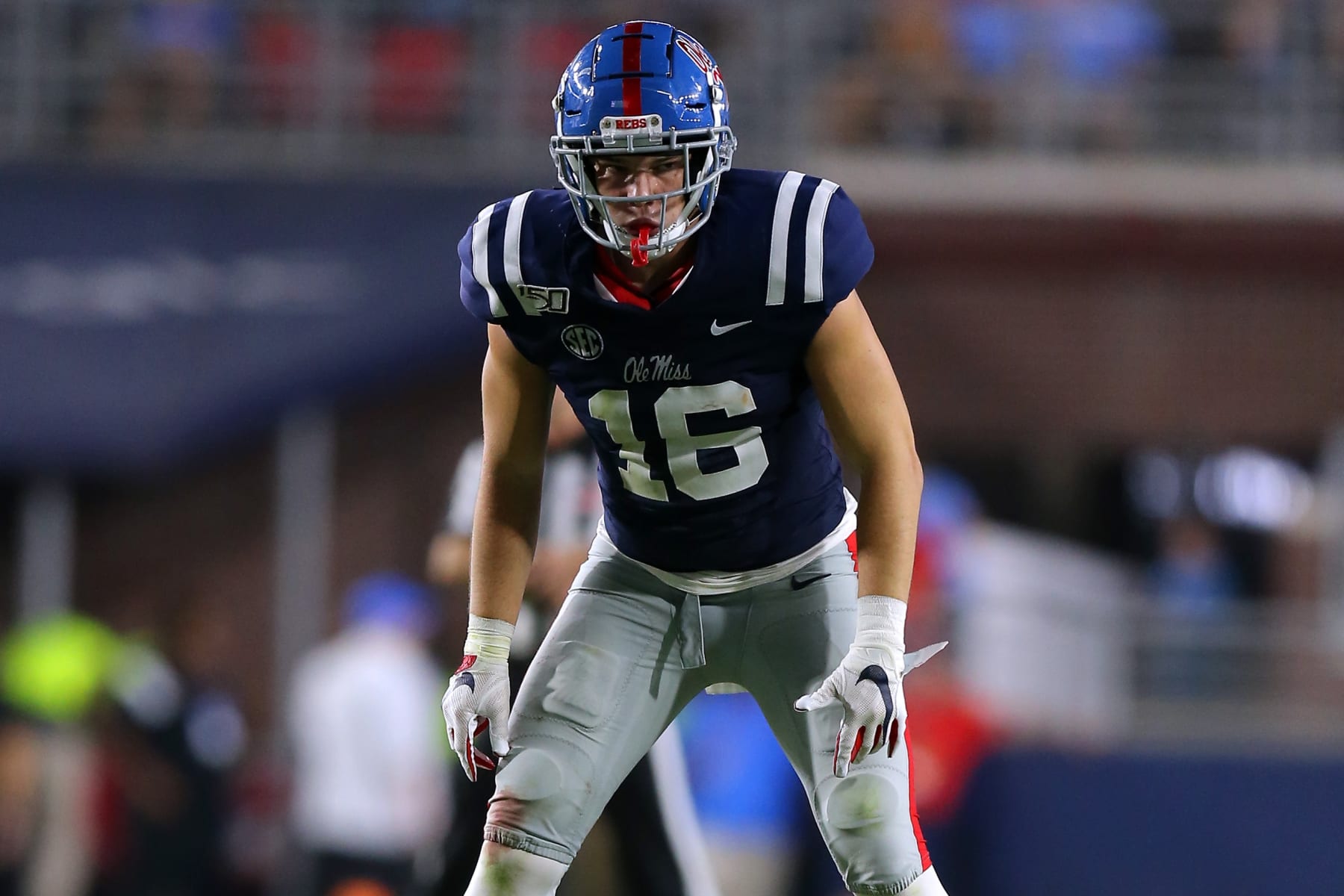 OXFORD, MISSISSIPPI - OCTOBER 05: Luke Knox #16 of the Mississippi Rebels in action during a game against the Vanderbilt Commodores at Vaught-Hemingway Stadium on October 05, 2019 in Oxford, Mississippi. (Photo by Jonathan Bachman/Getty Images)