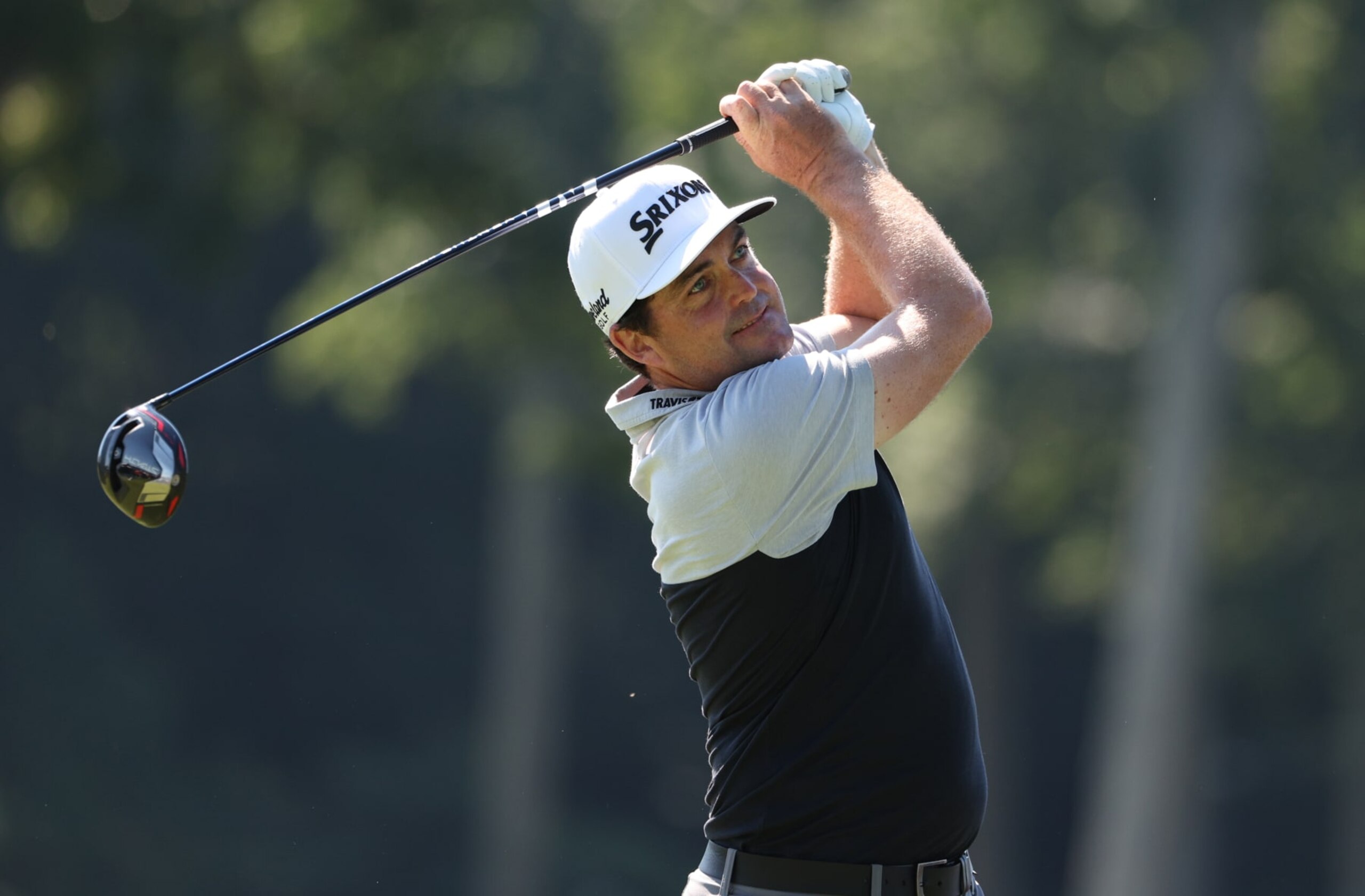WILMINGTON, DELAWARE - AUGUST 18: Keegan Bradley of the United States plays his shot from the fifth tee during the first round of the BMW Championship at Wilmington Country Club on August 18, 2022 in Wilmington, Delaware. (Photo by Rob Carr/Getty Images)