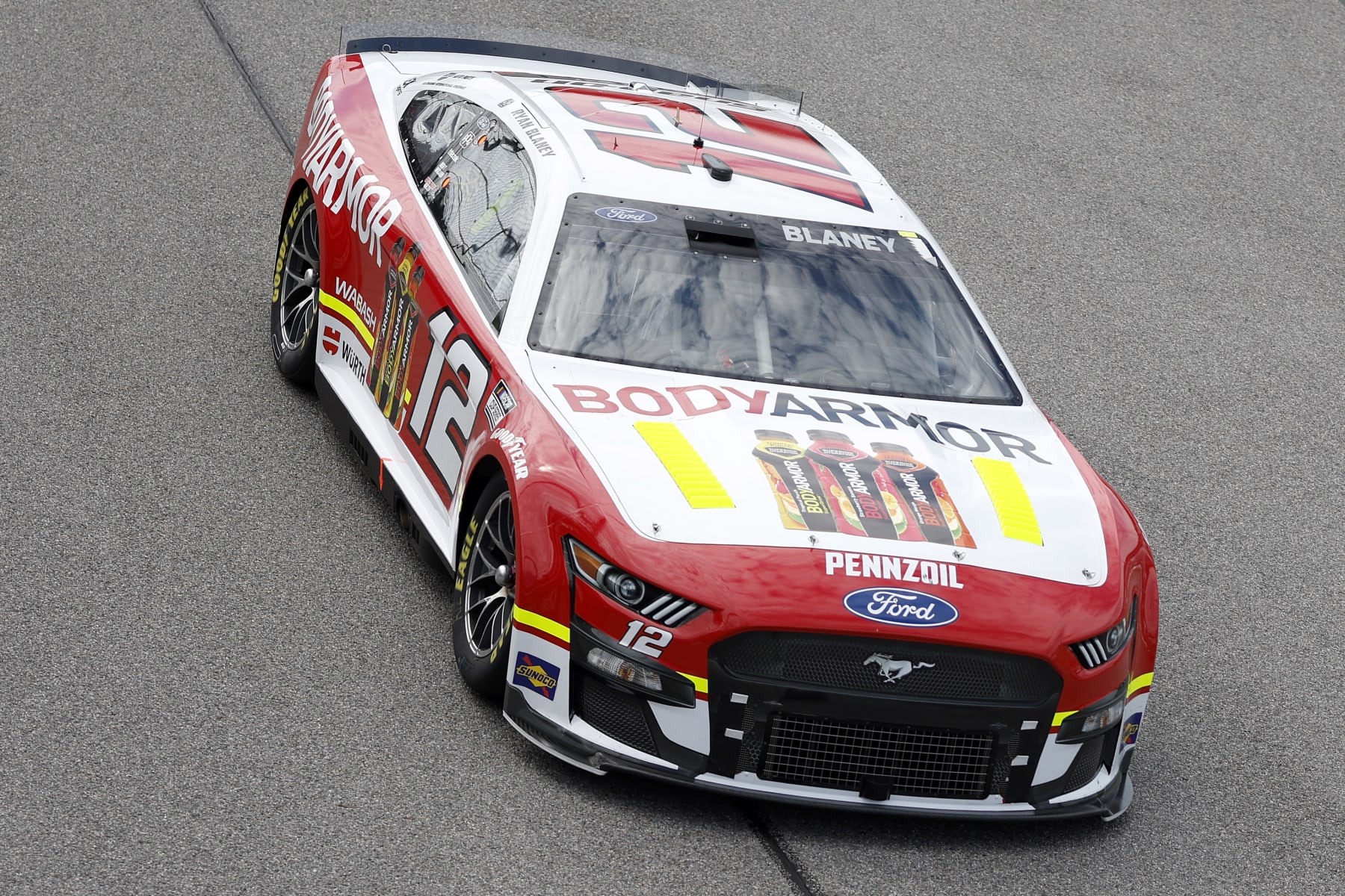 RICHMOND, VIRGINIA - AUGUST 14: Ryan Blaney, driver of the #12 BodyArmor Ford, drives during the NASCAR Cup Series Federated Auto Parts 400 at Richmond Raceway on August 14, 2022 in Richmond, Virginia. (Photo by Jared C. Tilton/Getty Images)