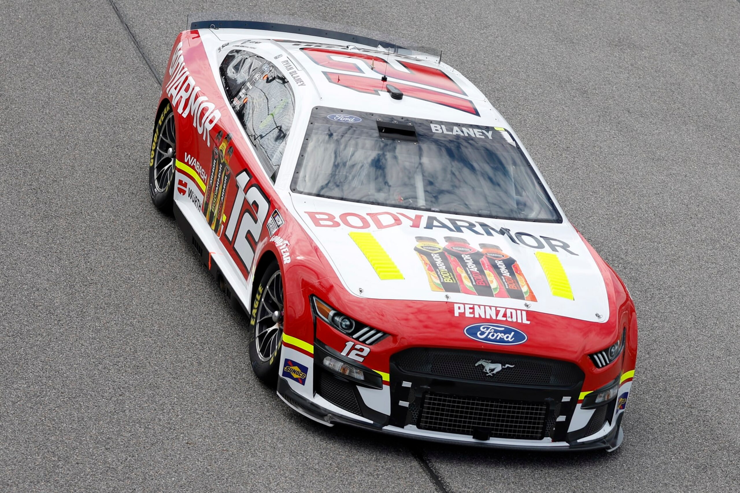 RICHMOND, VIRGINIA - AUGUST 14: Ryan Blaney, driver of the #12 BodyArmor Ford, drives during the NASCAR Cup Series Federated Auto Parts 400 at Richmond Raceway on August 14, 2022 in Richmond, Virginia. (Photo by Jared C. Tilton/Getty Images) RICHMOND, VIRGINIA - AUGUST 14: Ryan Blaney, driver of the #12 BodyArmor Ford, drives during the NASCAR Cup Series Federated Auto Parts 400 at Richmond Raceway on August 14, 2022 in Richmond, Virginia. (Photo by Jared C. Tilton/Getty Images)
