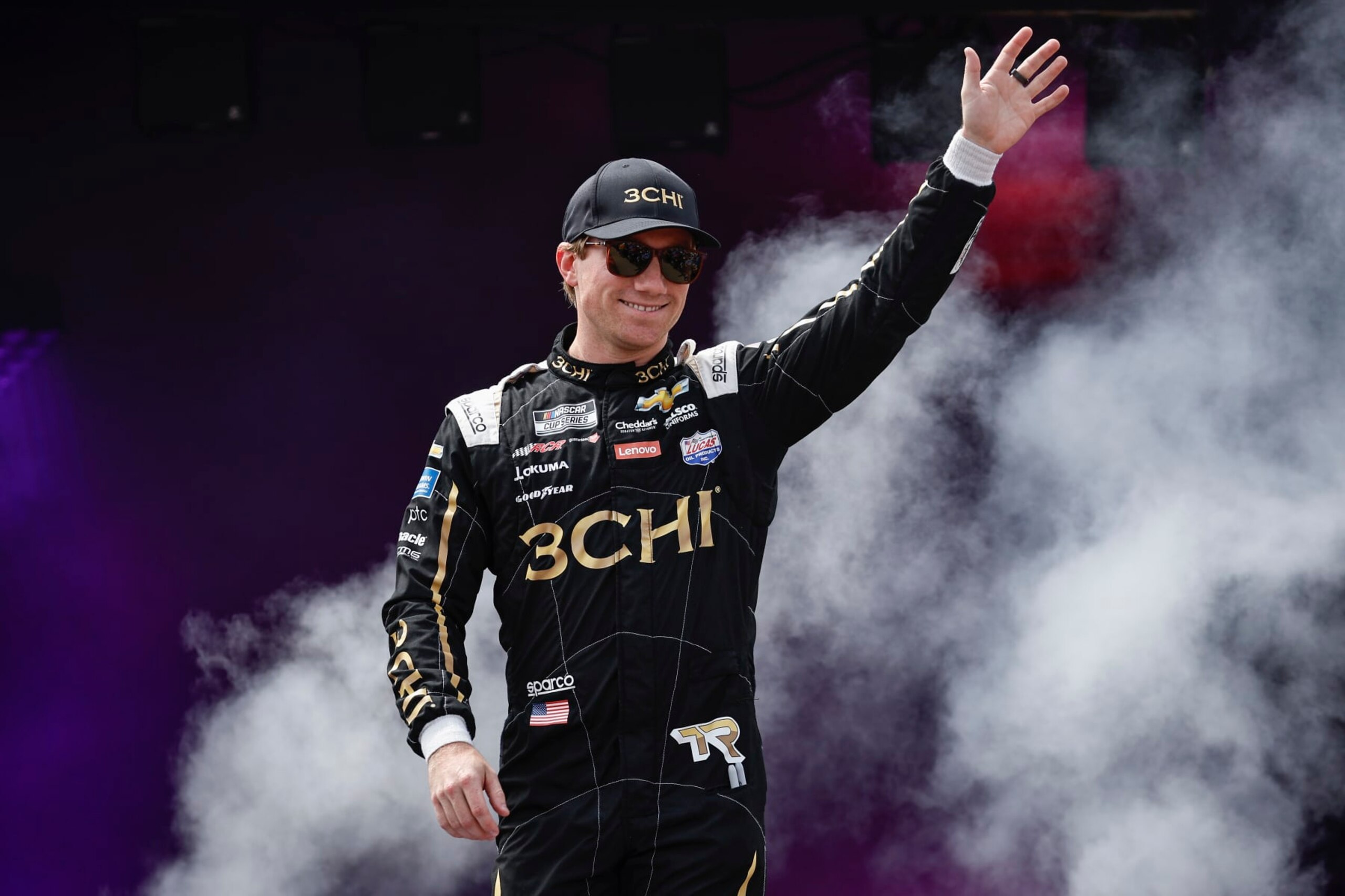 RICHMOND, VIRGINIA - AUGUST 14: Tyler Reddick, driver of the #8 3CHI Chevrolet, waves to fans as he walks onstage during driver intros prior to the NASCAR Cup Series Federated Auto Parts 400 at Richmond Raceway on August 14, 2022 in Richmond, Virginia. (Photo by Chris Graythen/Getty Images) RICHMOND, VIRGINIA - AUGUST 14: Tyler Reddick, driver of the #8 3CHI Chevrolet, waves to fans as he walks onstage during driver intros prior to the NASCAR Cup Series Federated Auto Parts 400 at Richmond Raceway on August 14, 2022 in Richmond, Virginia. (Photo by Chris Graythen/Getty Images)