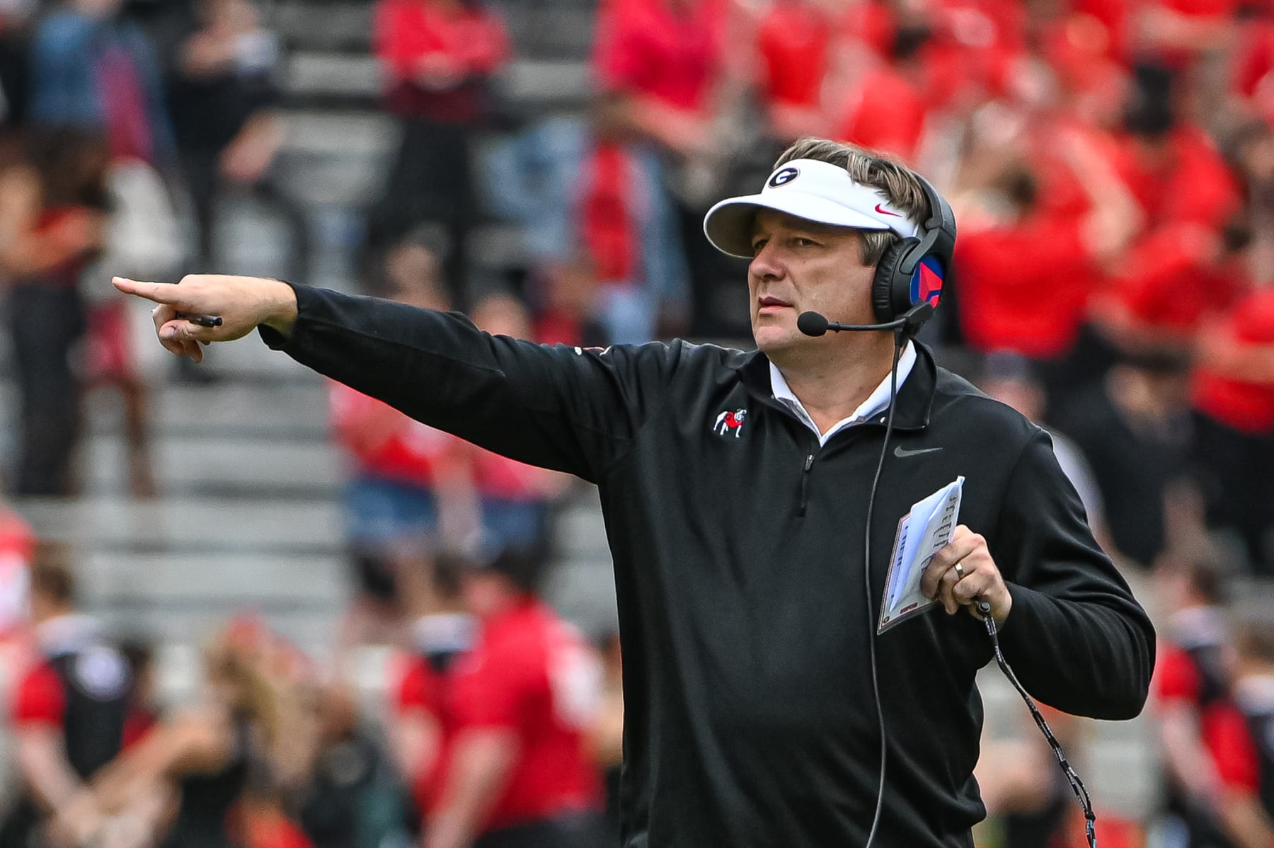ATHENS, GA - APRIL 16: Georgia Bulldogs Head Coach Kirby Smart during the G-Day intrasquad spring game on April 16, 2022 at Sanford Stadium in Athens, GA.  (Photo by John Adams/Icon Sportswire via Getty Images)