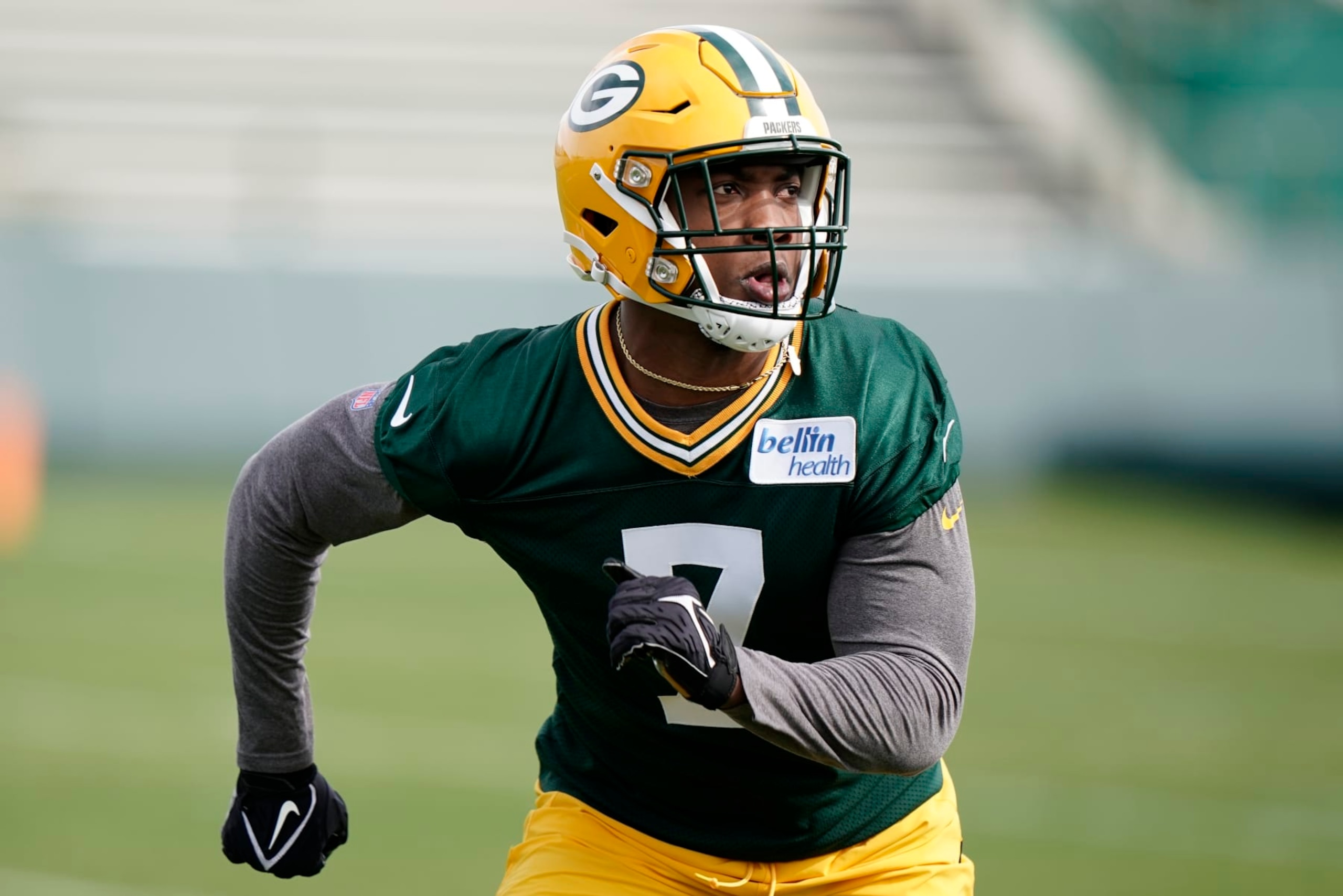 Green Bay Packers' Quay Walker runs a drill during an NFL football rookie minicamp Friday, May 6, 2022, in Green Bay, Wis. (AP Photo/Morry Gash) Green Bay Packers' Quay Walker runs a drill during an NFL football rookie minicamp Friday, May 6, 2022, in Green Bay, Wis. (AP Photo/Morry Gash)