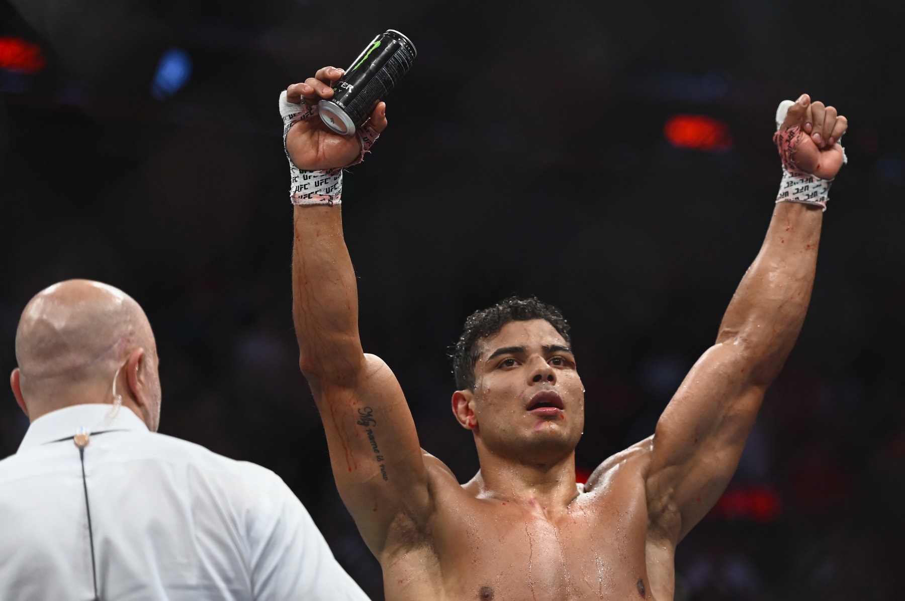 SALT LAKE CITY, UTAH - AUGUST 20: Paulo Costa of Brazil celebrates after defeating Luke Rockhold of the United States in a middleweight bout during UFC 278 at Vivint Arena on August 20, 2022 in Salt Lake City, Utah. (Photo by Alex Goodlett/Getty Images)