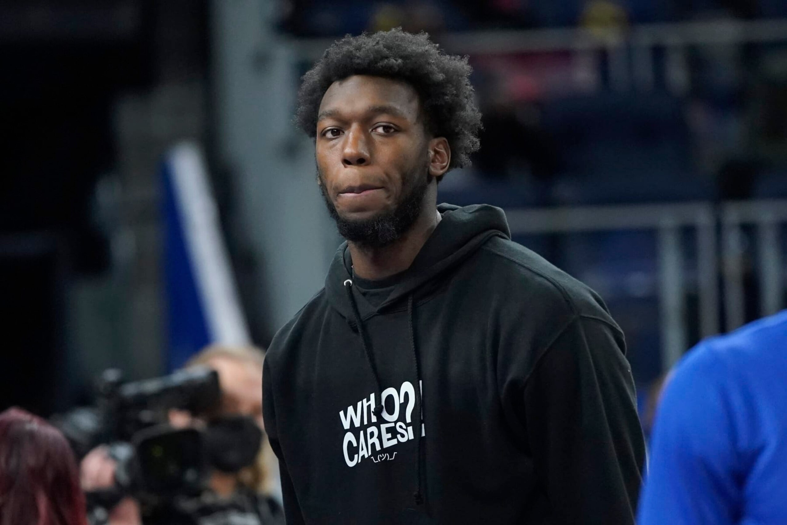 Golden State Warriors' James Wiseman before an NBA basketball game against the Boston Celtics in San Francisco, Wednesday, March 16, 2022. (AP Photo/Jeff Chiu)