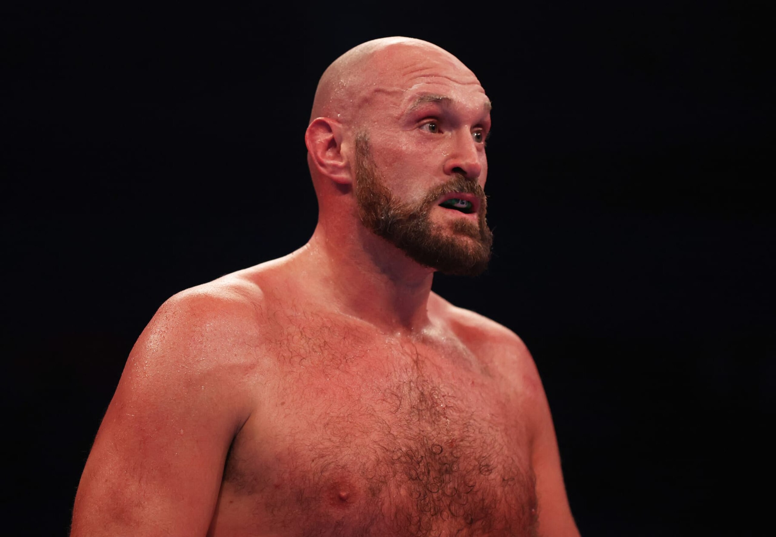 LONDON, ENGLAND - APRIL 23: Tyson Fury looks on during the WBC World Heavyweight Title Fight between Tyson Fury and Dillian Whyte at Wembley Stadium on April 23, 2022 in London, England. (Photo by Julian Finney/Getty Images) LONDON, ENGLAND - APRIL 23: Tyson Fury looks on during the WBC World Heavyweight Title Fight between Tyson Fury and Dillian Whyte at Wembley Stadium on April 23, 2022 in London, England. (Photo by Julian Finney/Getty Images)