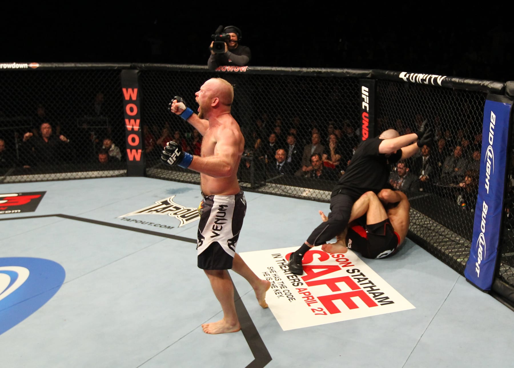SAITAMA, JAPAN - FEBRUARY 26: Tim Boetsch reacts after knocking out Yushin Okami during the UFC 144 event at Saitama Super Arena on February 26, 2012 in Saitama, Japan. (Photo by Al Bello/Zuffa LLC/Zuffa LLC via Getty Images)