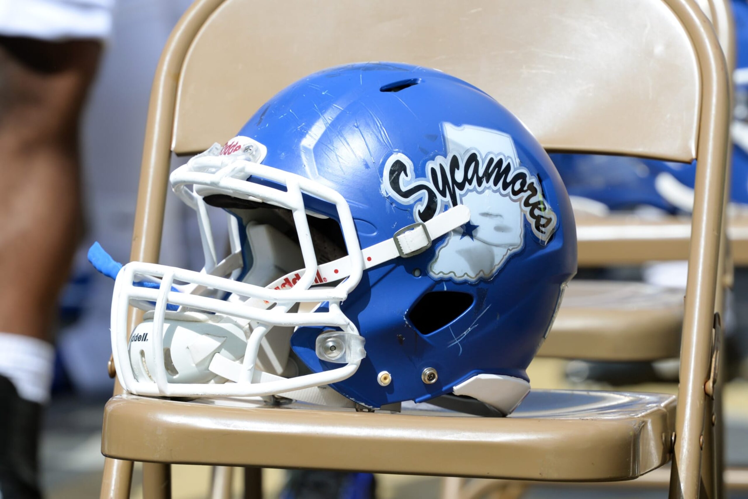 2015 September 12 | An Indiana State University Sycamores helmet sits on chair at Ross-Ade Stadium on the campus of Purdue University in West Lafayette, Indiana. (Photo by Michael Allio/Icon Sportswire/Corbis/Icon Sportswire via Getty Images) 2015 September 12 | An Indiana State University Sycamores helmet sits on chair at Ross-Ade Stadium on the campus of Purdue University in West Lafayette, Indiana. (Photo by Michael Allio/Icon Sportswire/Corbis/Icon Sportswire via Getty Images)