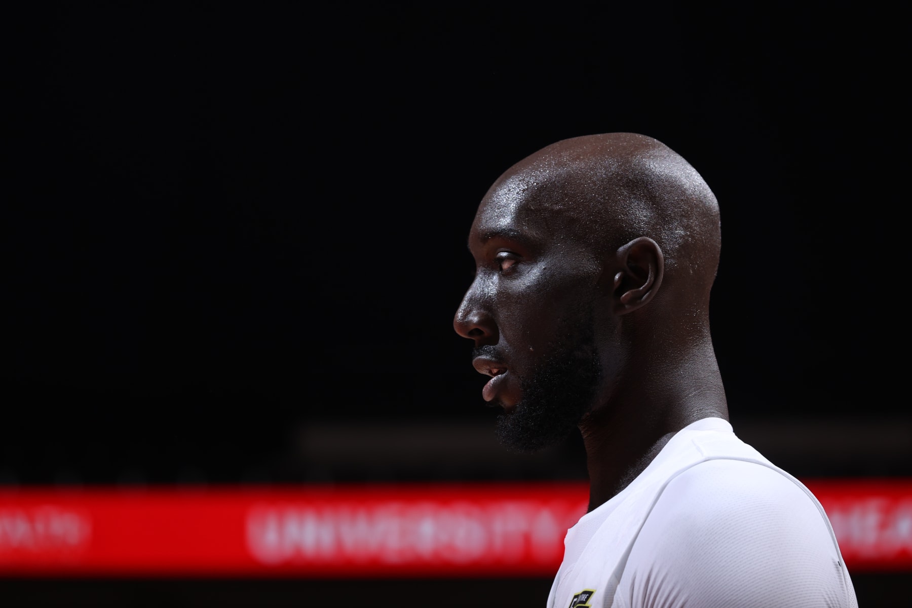 SALT LAKE CITY, UT - JULY 5: A closeup shot of Tacko Fall #99 of the Utah Jazz during the game against the Oklahoma City Thunder during the 2022 NBA Salt Lake City Summer League on July 5, 2022 at vivint.SmartHome Arena in Salt Lake City, Utah. NOTE TO USER: User expressly acknowledges and agrees that, by downloading and or using this Photograph, User is consenting to the terms and conditions of the Getty Images License Agreement. Mandatory Copyright Notice: Copyright 2022 NBAE (Photo by Melissa Majchrzak/NBAE via Getty Images)