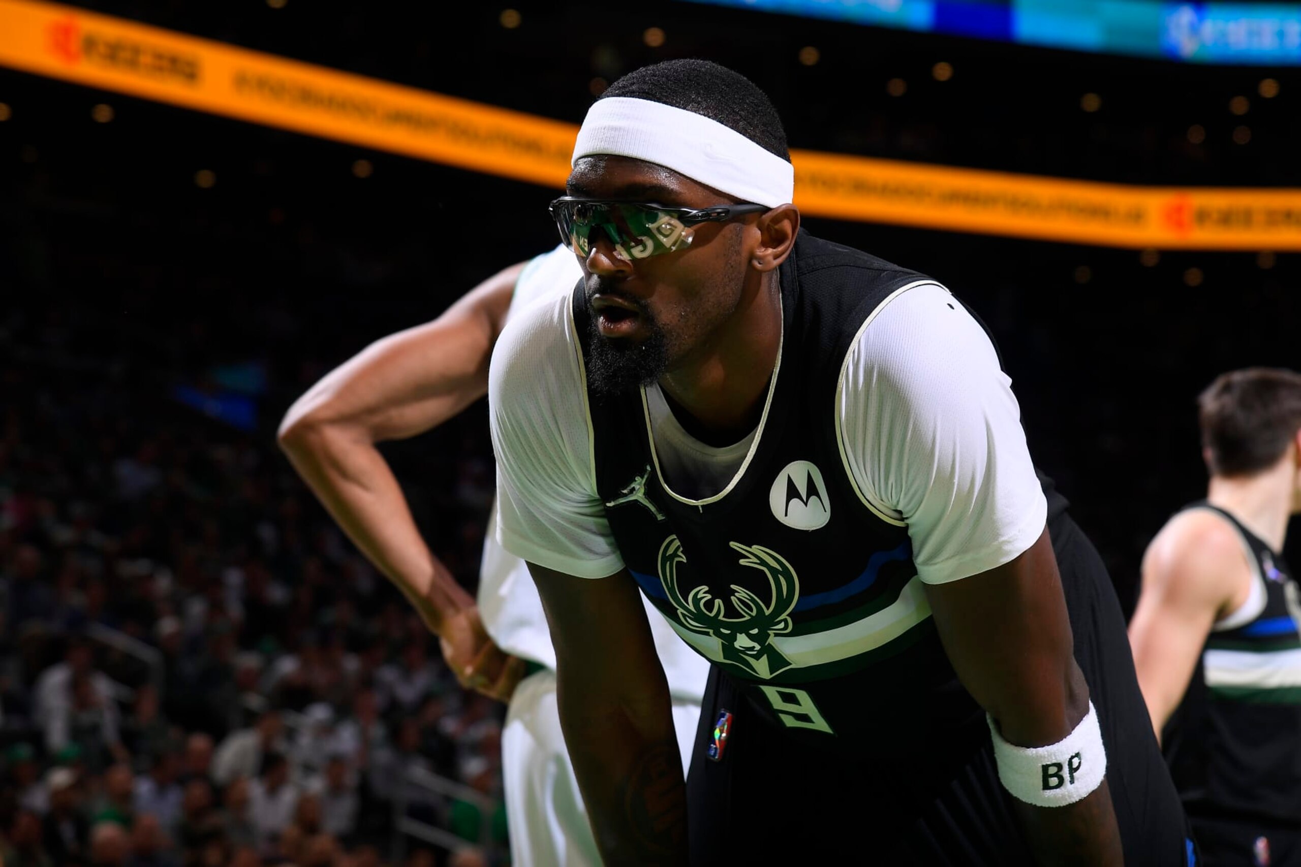 BOSTON, MA - MAY 11: Bobby Portis #9 of the Milwaukee Bucks looks on against the Milwaukee Bucks during Game 5 of the 2022 NBA Playoffs Eastern Conference Semifinals on May 11, 2022 at the TD Garden in Boston, Massachusetts. NOTE TO USER: User expressly acknowledges and agrees that, by downloading and or using this photograph, User is consenting to the terms and conditions of the Getty Images License Agreement. Mandatory Copyright Notice: Copyright 2022 NBAE (Photo by Brian Babineau/NBAE via Getty Images) BOSTON, MA - MAY 11: Bobby Portis #9 of the Milwaukee Bucks looks on against the Milwaukee Bucks during Game 5 of the 2022 NBA Playoffs Eastern Conference Semifinals on May 11, 2022 at the TD Garden in Boston, Massachusetts. NOTE TO USER: User expressly acknowledges and agrees that, by downloading and or using this photograph, User is consenting to the terms and conditions of the Getty Images License Agreement. Mandatory Copyright Notice: Copyright 2022 NBAE (Photo by Brian Babineau/NBAE via Getty Images)