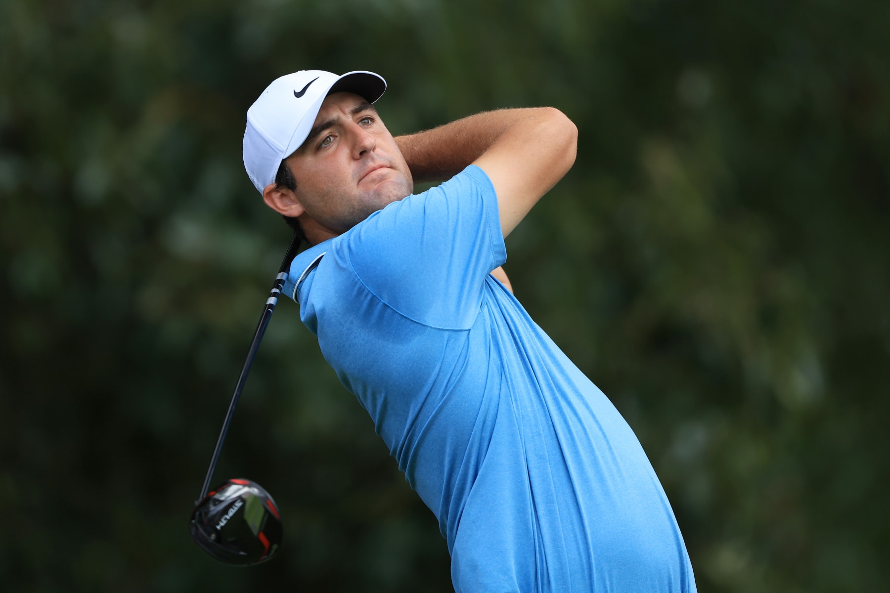 ATLANTA, GEORGIA - AUGUST 25: Scottie Scheffler of the United States plays his shot from the third tee during the first round of the TOUR Championship at East Lake Golf Club on August 25, 2022 in Atlanta, Georgia. (Photo by Sam Greenwood/Getty Images)