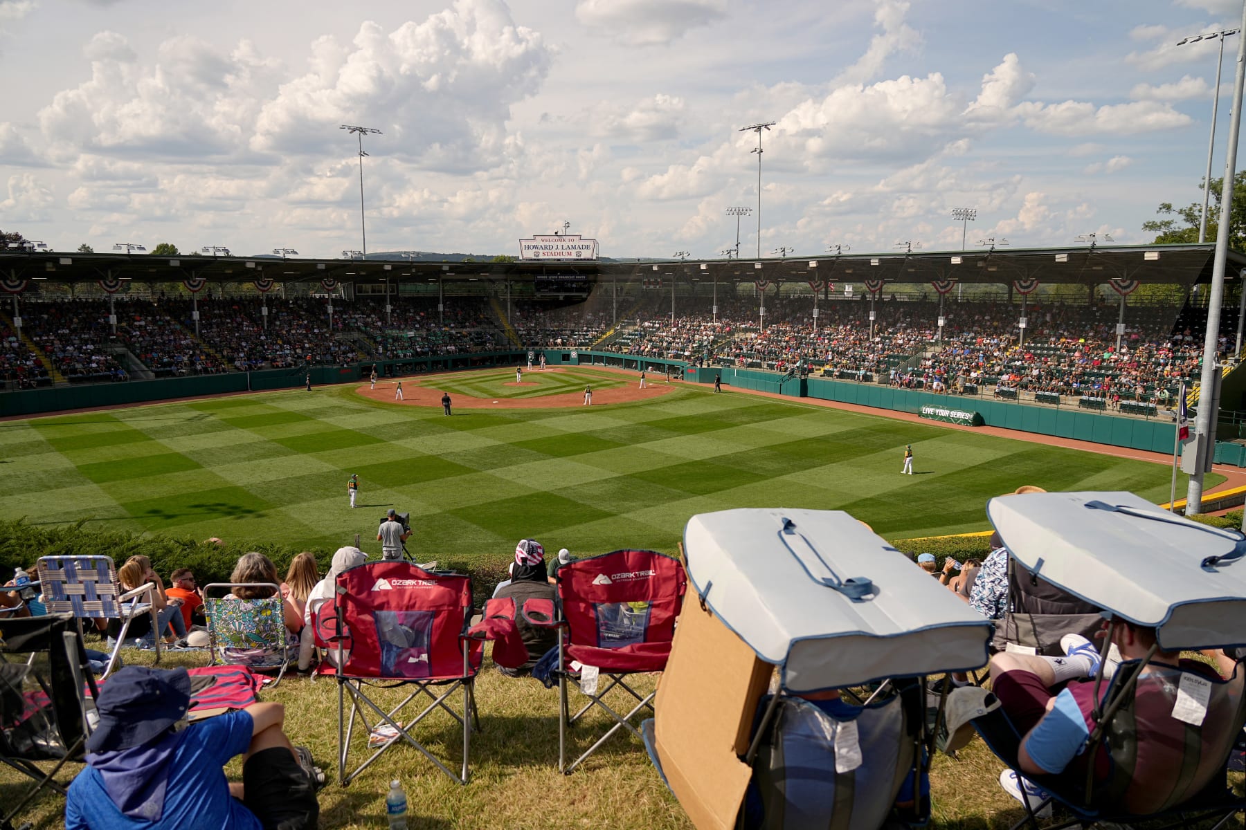 Youth Baseball: Little League World Series: A general view of the stadium during the Midwest Region (Davenport Southeast Little League Davenport, Iowa) vs Mountain Region (Snow Canyon Little League Santa Clara, Utah) game at Lamade Stadium. Williamsport, PA 8/21/2022 CREDIT: Erick W. Rasco (Photo by Erick W. Rasco/Sports Illustrated via Getty Images) (Set Number: X164126 TK2)