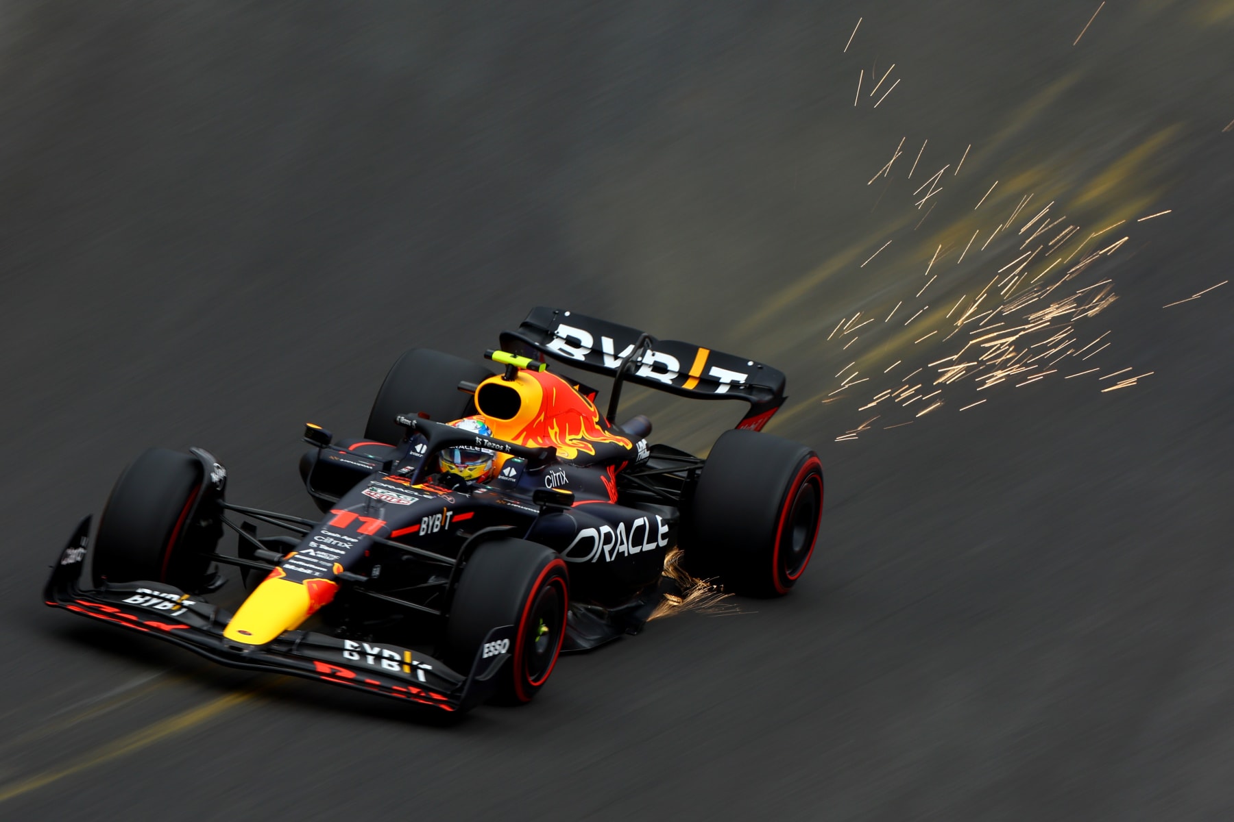 SPA, BELGIUM - AUGUST 27: Sergio Perez of Mexico driving the (11) Oracle Red Bull Racing RB18 on track during final practice ahead of the F1 Grand Prix of Belgium at Circuit de Spa-Francorchamps on August 27, 2022 in Spa, Belgium. (Photo by Mark Thompson/Getty Images)