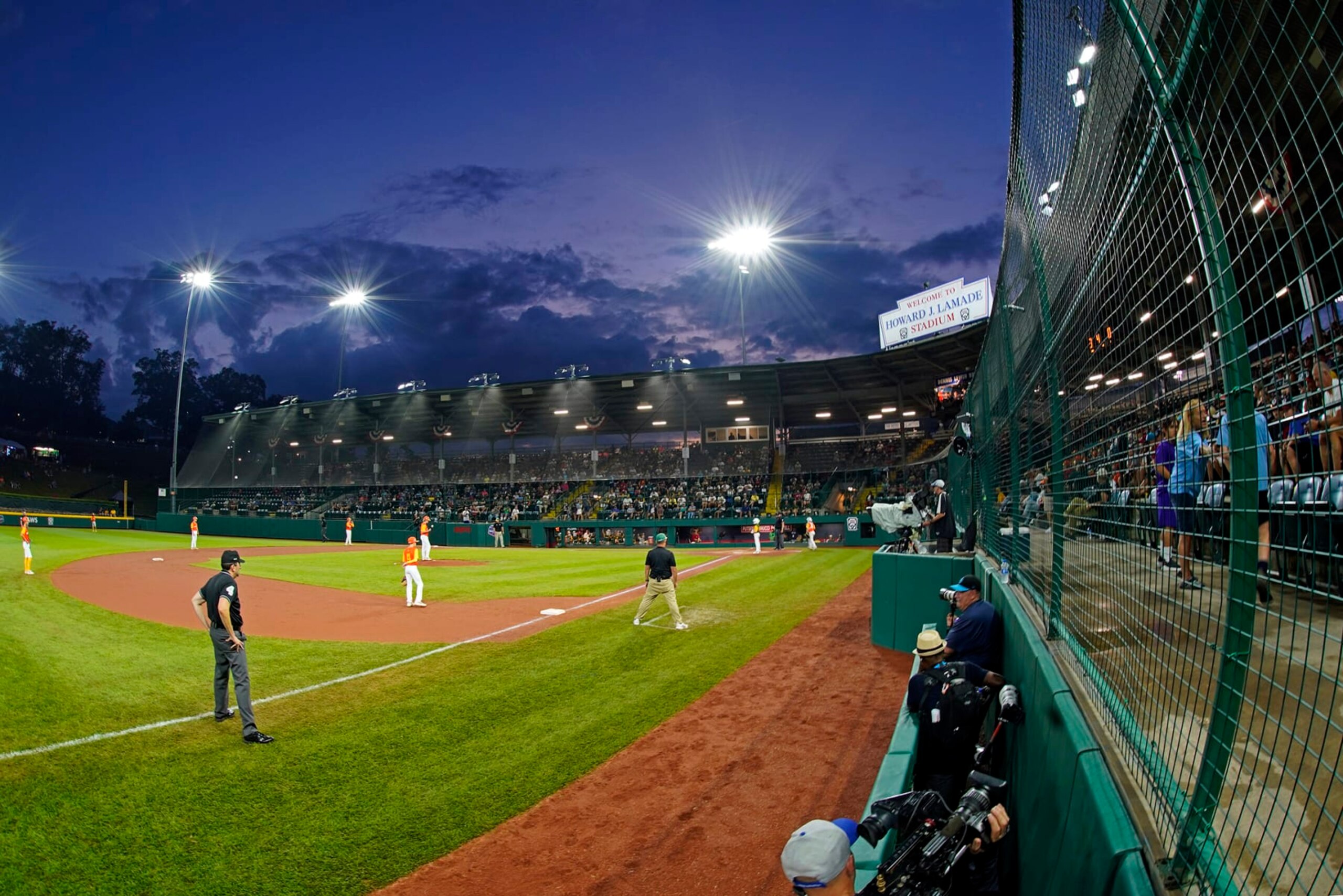 Pearland, Texas plays Davenport, Iowa in Lamade Stadium during the fifth inning of a baseball game at the Little League World Series in South Williamsport, Pa., Tuesday, Aug. 23, 2022. Texas won 4-0. (AP Photo/Gene J. Puskar)
