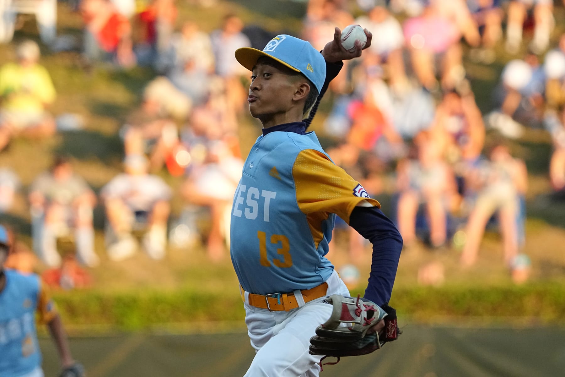 Youth Baseball: Little League World Series: West Region (Honolulu Little League Honolulu, Hawaii) Jaron Lancaster (13) in action, pitching vs Metro Region (Massapequa Coast Little League -Massapequa, New York) during game at Lamade Field.
Williamsport, PA 8/19/2022
CREDIT: Erick W. Rasco (Photo by Erick W. Rasco /Sports Illustrated via Getty Images)
(Set Number: X161124 TK2) Youth Baseball: Little League World Series: West Region (Honolulu Little League Honolulu, Hawaii) Jaron Lancaster (13) in action, pitching vs Metro Region (Massapequa Coast Little League -Massapequa, New York) during game at Lamade Field.
Williamsport, PA 8/19/2022
CREDIT: Erick W. Rasco (Photo by Erick W. Rasco /Sports Illustrated via Getty Images)
(Set Number: X161124 TK2)