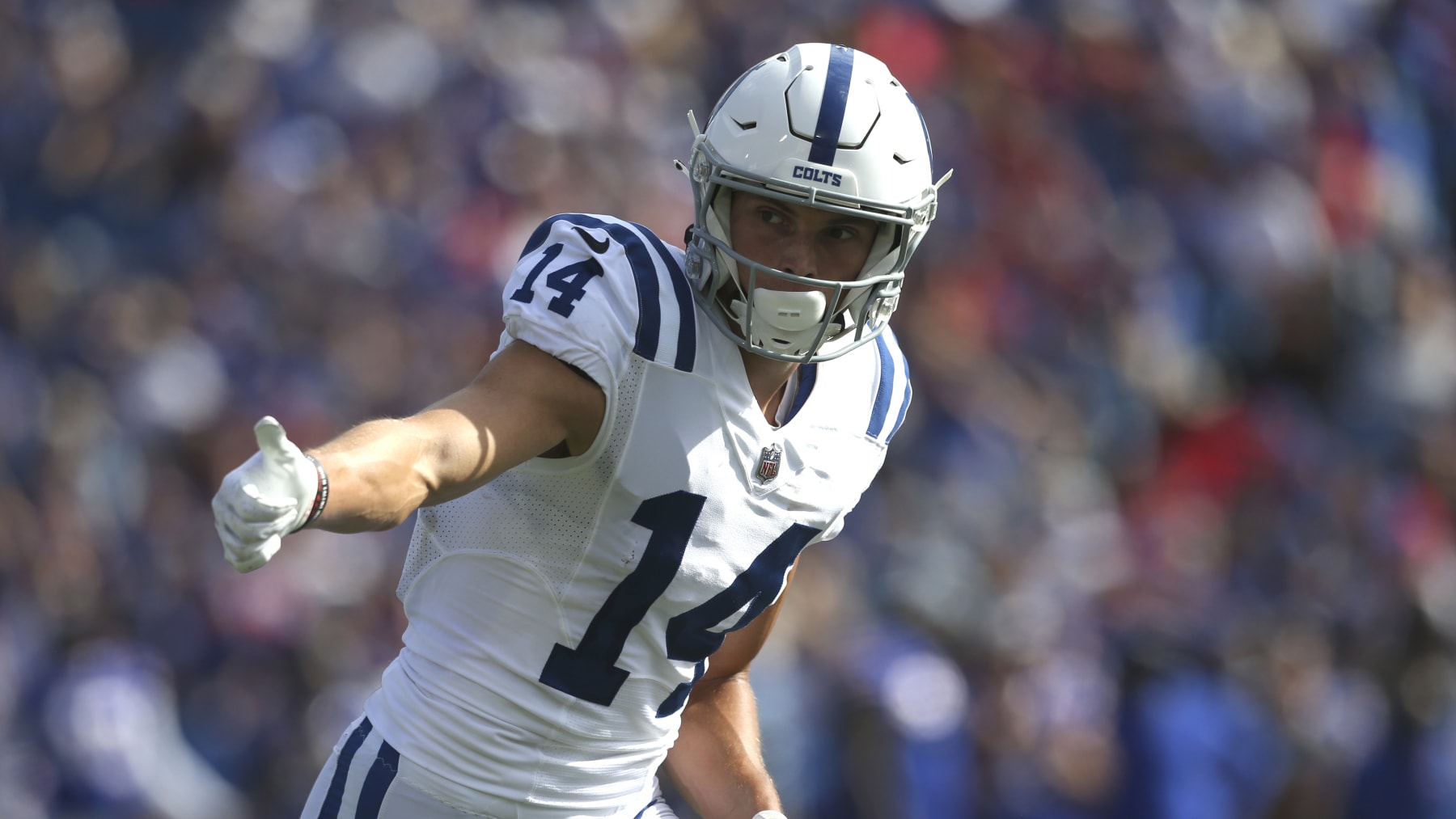 Indianapolis Colts wide receiver Alec Pierce during the first half of a preseason NFL football game against the Buffalo Bills, Saturday, Aug. 13, 2022, in Orchard Park, N.Y. (AP Photo/Joshua Bessex)