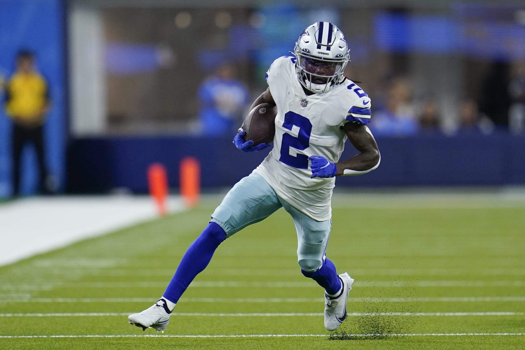 Dallas Cowboys wide receiver KaVontae Turpin during the first half of an NFL preseason football game against the Los Angeles Chargers, Saturday, Aug. 20, 2022, in Inglewood. (AP Photo/Gregory Bull)