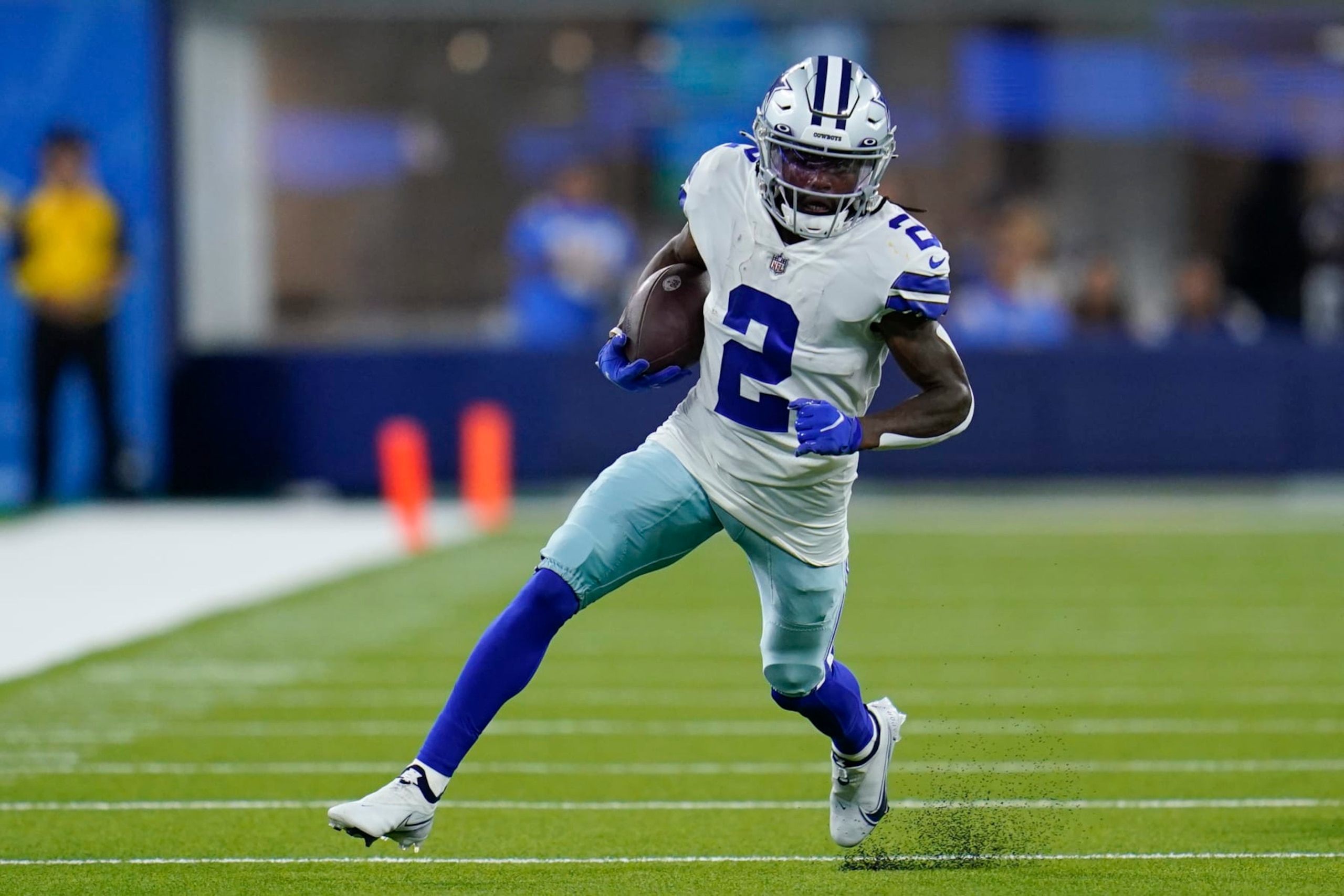 Dallas Cowboys wide receiver KaVontae Turpin during the first half of an NFL preseason football game against the Los Angeles Chargers, Saturday, Aug. 20, 2022, in Inglewood. (AP Photo/Gregory Bull)